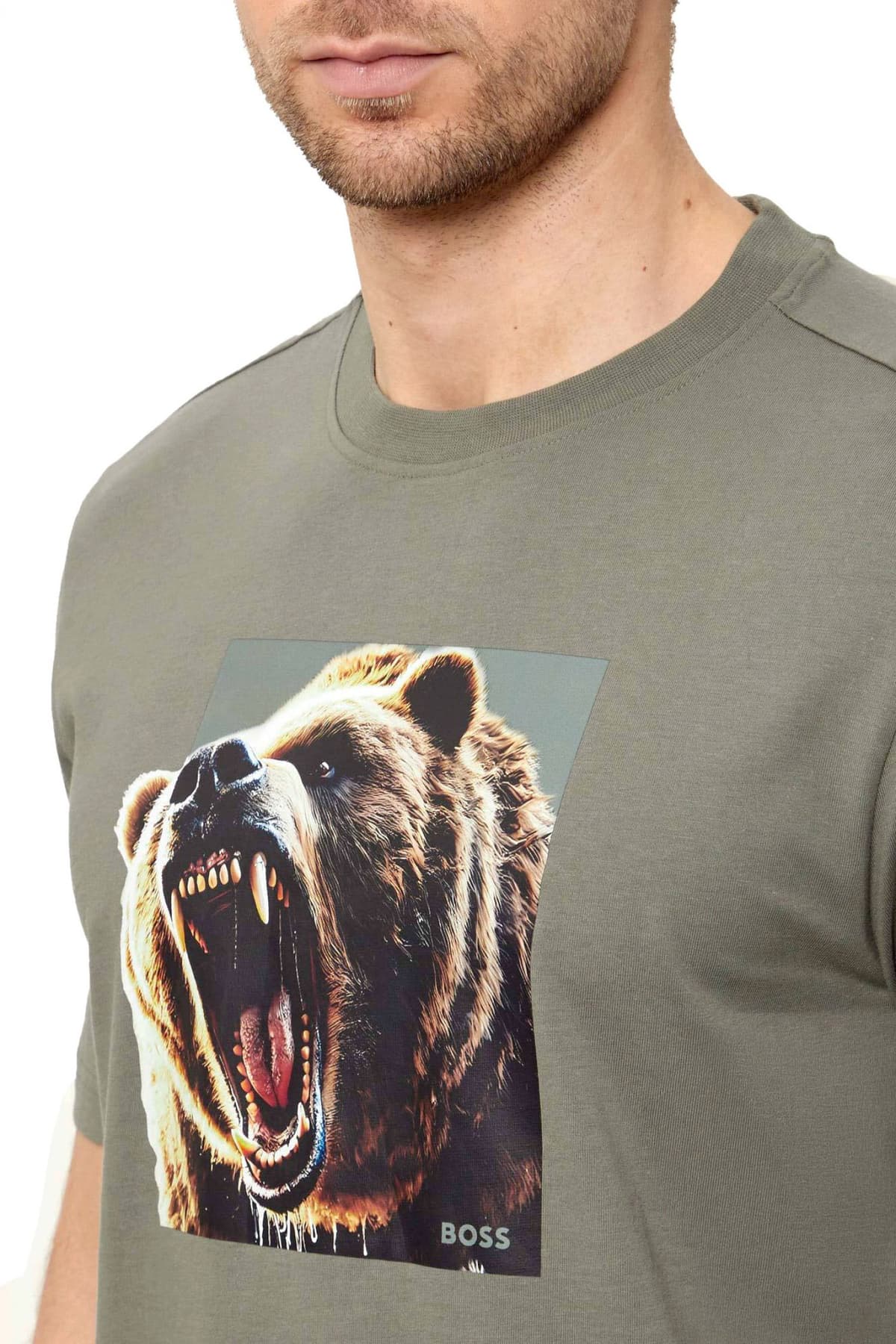 BOSS CASUAL T-SHIRT TE_DOBERBAN ΓΚΡΙ