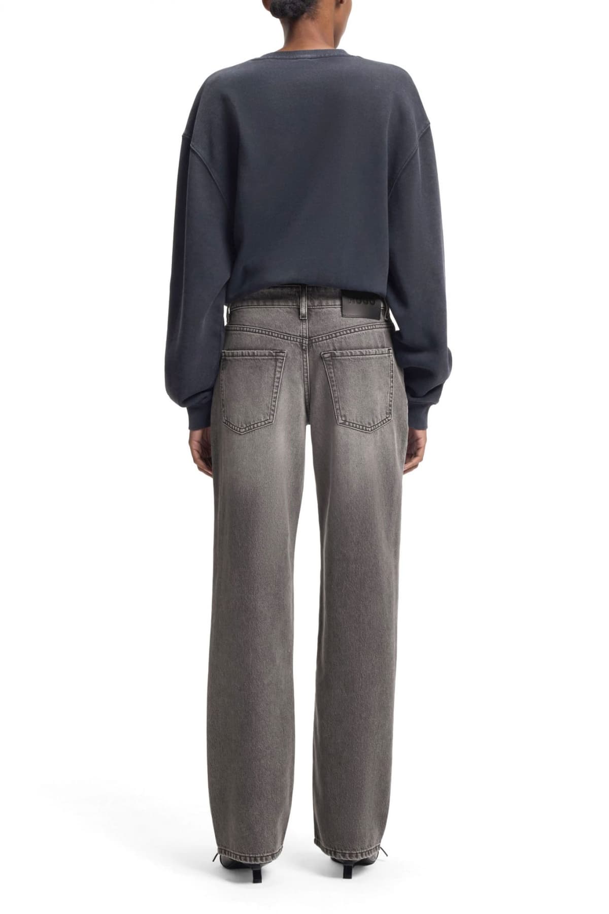 HUGO ΠΑΝΤΕΛΟΝΙ JEANS GILISSI_5 STRAIGHT FIT HIGH RISE ΓΚΡΙ