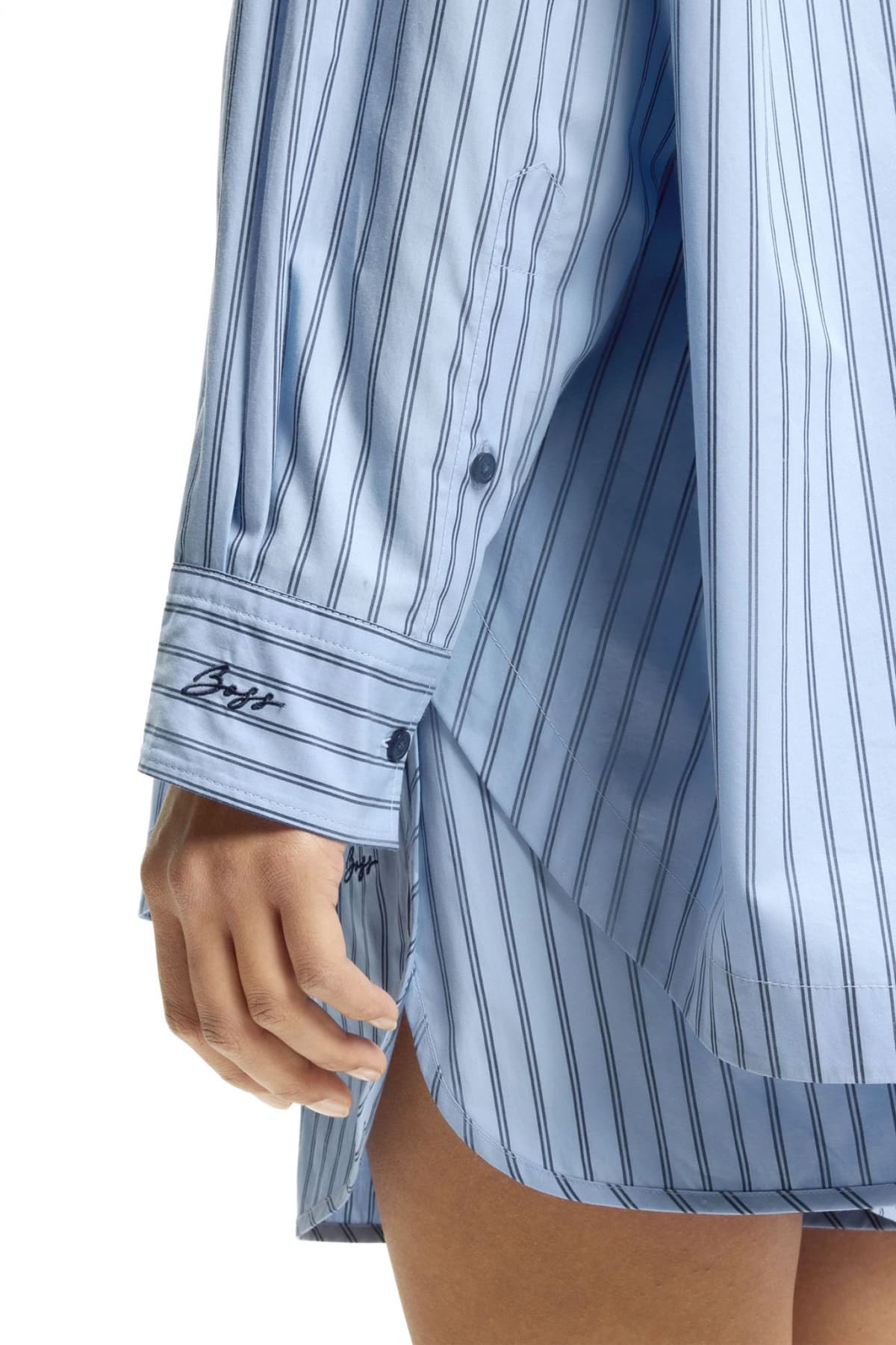 BOSS CASUAL ΠΟΥΚΑΜΙΣΟ ΡΙΓΕ C_BOSTATTA OVERSIZED ΣΙΕΛ