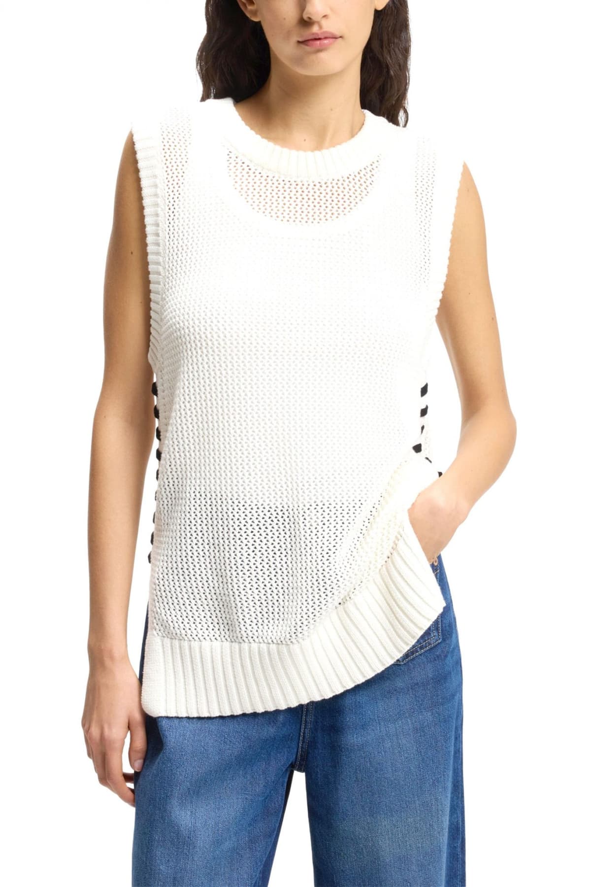 BOSS CASUAL ΠΛΕΚΤΟ TOP C_FAVIGNON ΕΚΡΟΥ