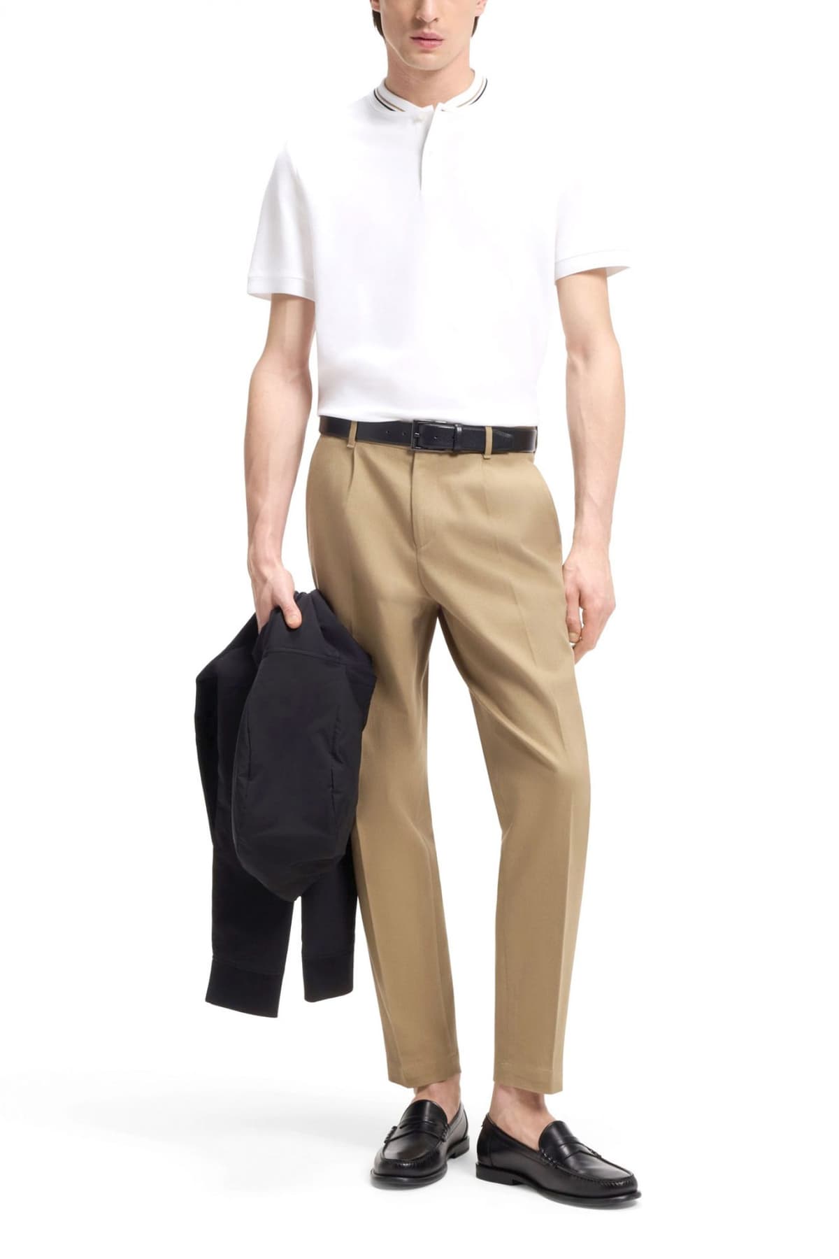 BOSS T-SHIRT HALF BUTTON C-PRATT 40 ΛΕΥΚΟ