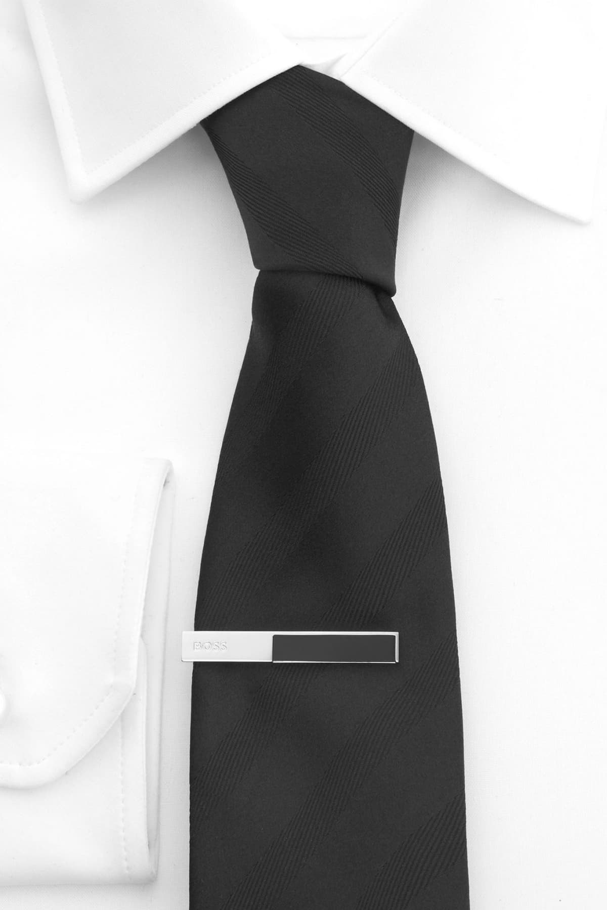 BOSS ΣΕΤ ΜΑΝΙΚΕΤΟΚΟΥΜΠΑ ΚΛΙΠ ΓΡΑΒΑΤΑΣ B-EMAMELSET-TIE ΜΑΥΡΟ