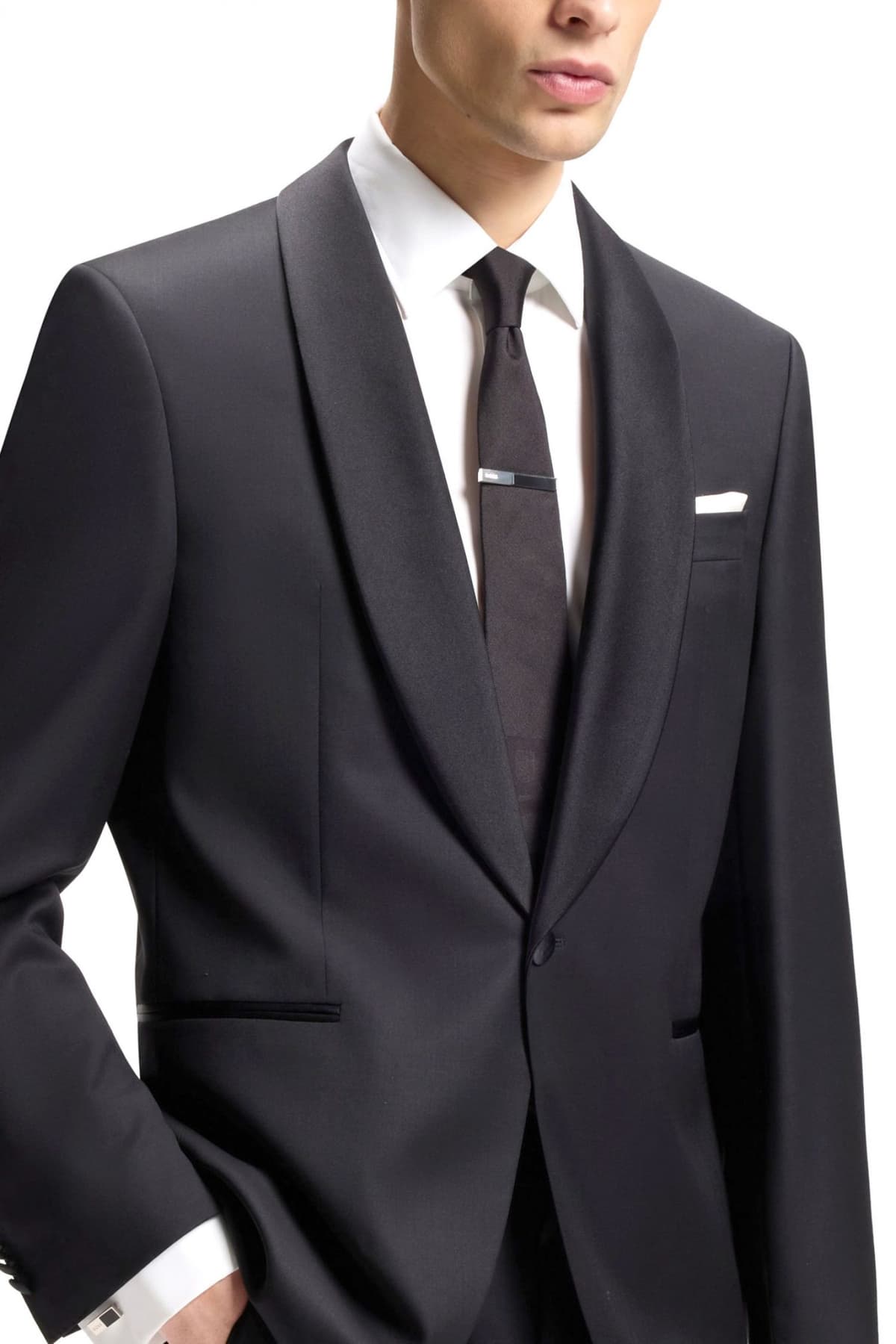 BOSS ΣΕΤ ΜΑΝΙΚΕΤΟΚΟΥΜΠΑ ΚΛΙΠ ΓΡΑΒΑΤΑΣ B-EMAMELSET-TIE ΜΑΥΡΟ