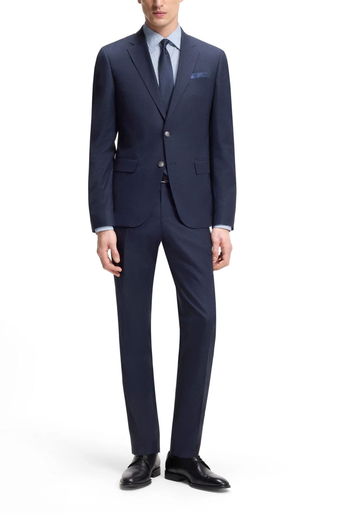 BOSS ΠΟΥΚΑΜΙΣΟ FLORAL REGULAR FIT H-JOE-K-C1-261 ΣΙΕΛ-ΛΕΥΚΟ