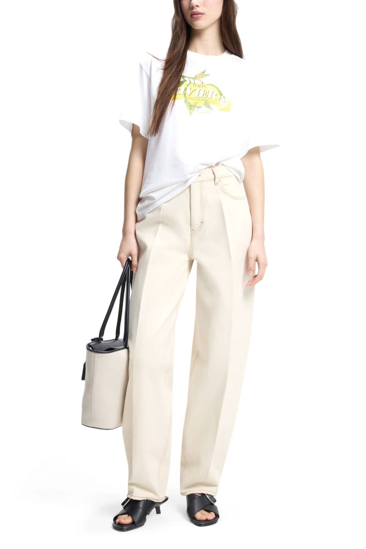 HUGO ΠΑΝΤΕΛΟΝΙ JEANS GIMINE_5 TAPERED FIT HIGH RISE ΜΠΕΖ