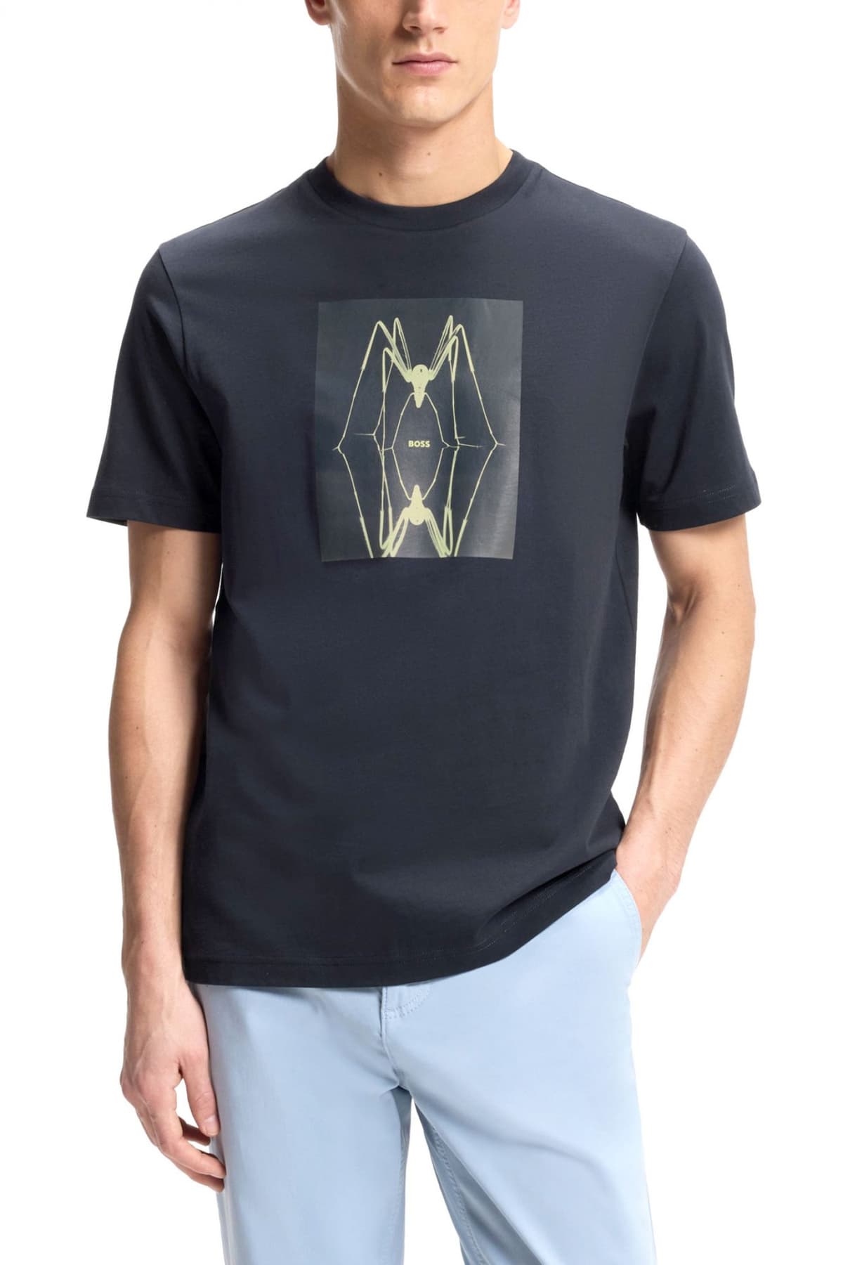 BOSS CASUAL T-SHIRT TE-CREATURE ΜΠΛΕ