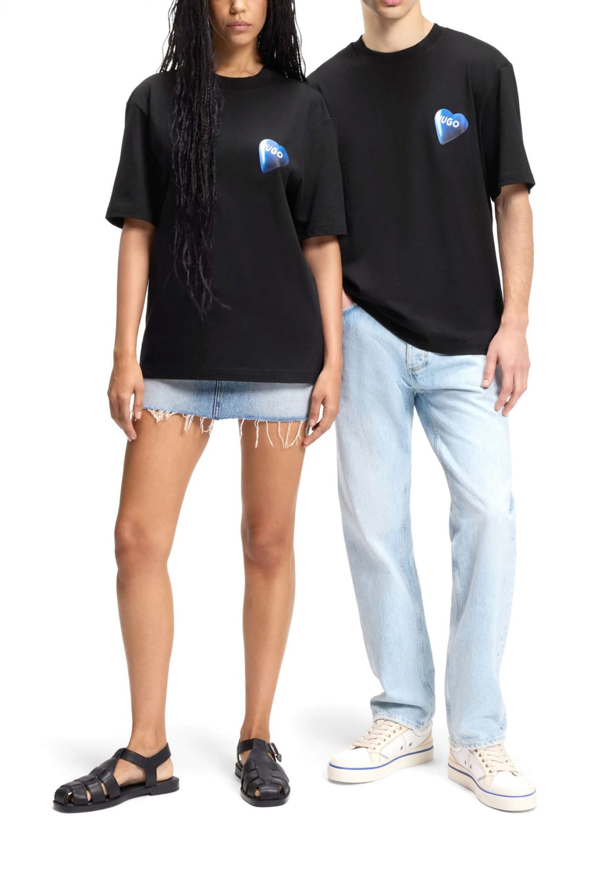 HUGO BLUE T-SHIRT NALENTINIO ΜΑΥΡΟ