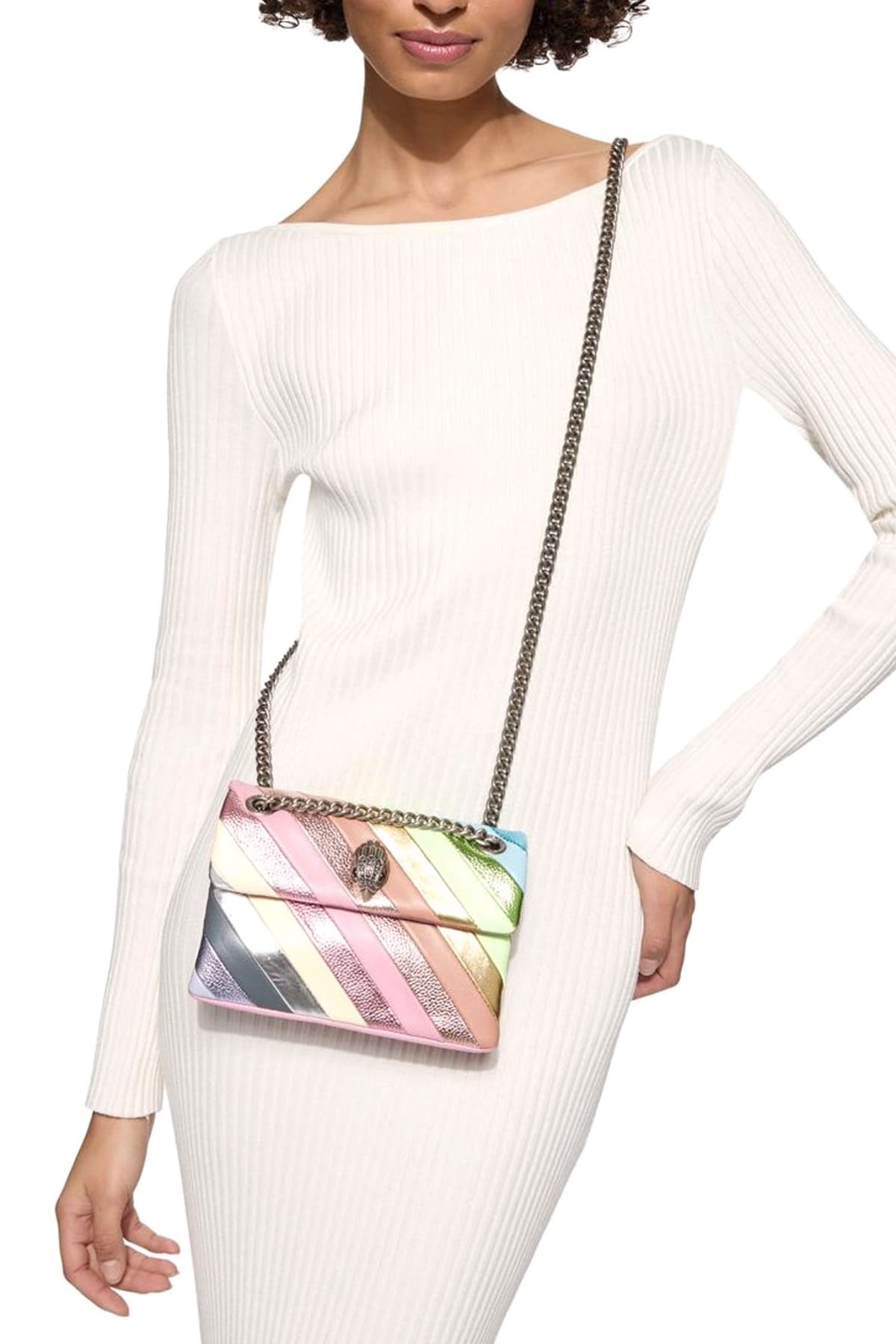 KURT GEIGER ΤΣΑΝΤΑΚΙ CROSSBODY/ΩΜΟΥ LEATHER ΜΙΝΙ KENSINGTON L LOGO ΠΟΛΥΧΡΩΜΟ