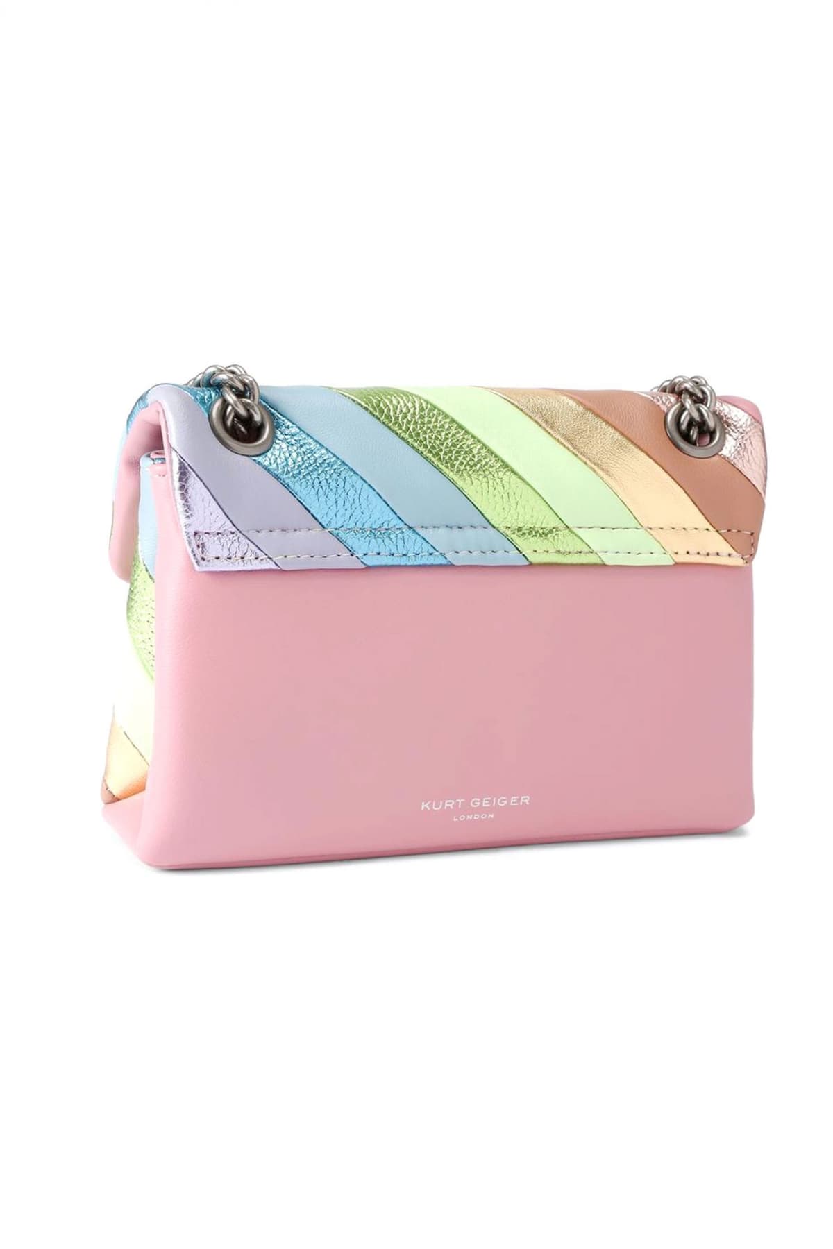 KURT GEIGER ΤΣΑΝΤΑΚΙ CROSSBODY/ΩΜΟΥ LEATHER ΜΙΝΙ KENSINGTON L LOGO ΠΟΛΥΧΡΩΜΟ