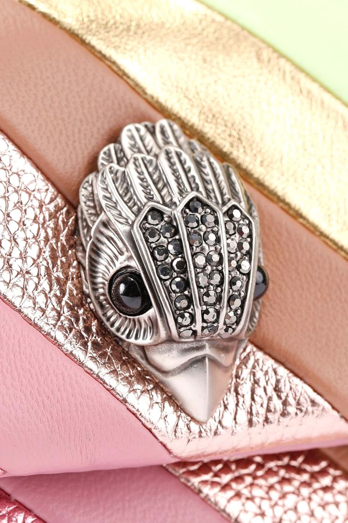 KURT GEIGER ΤΣΑΝΤΑΚΙ CROSSBODY/ΩΜΟΥ LEATHER ΜΙΝΙ KENSINGTON L LOGO ΠΟΛΥΧΡΩΜΟ