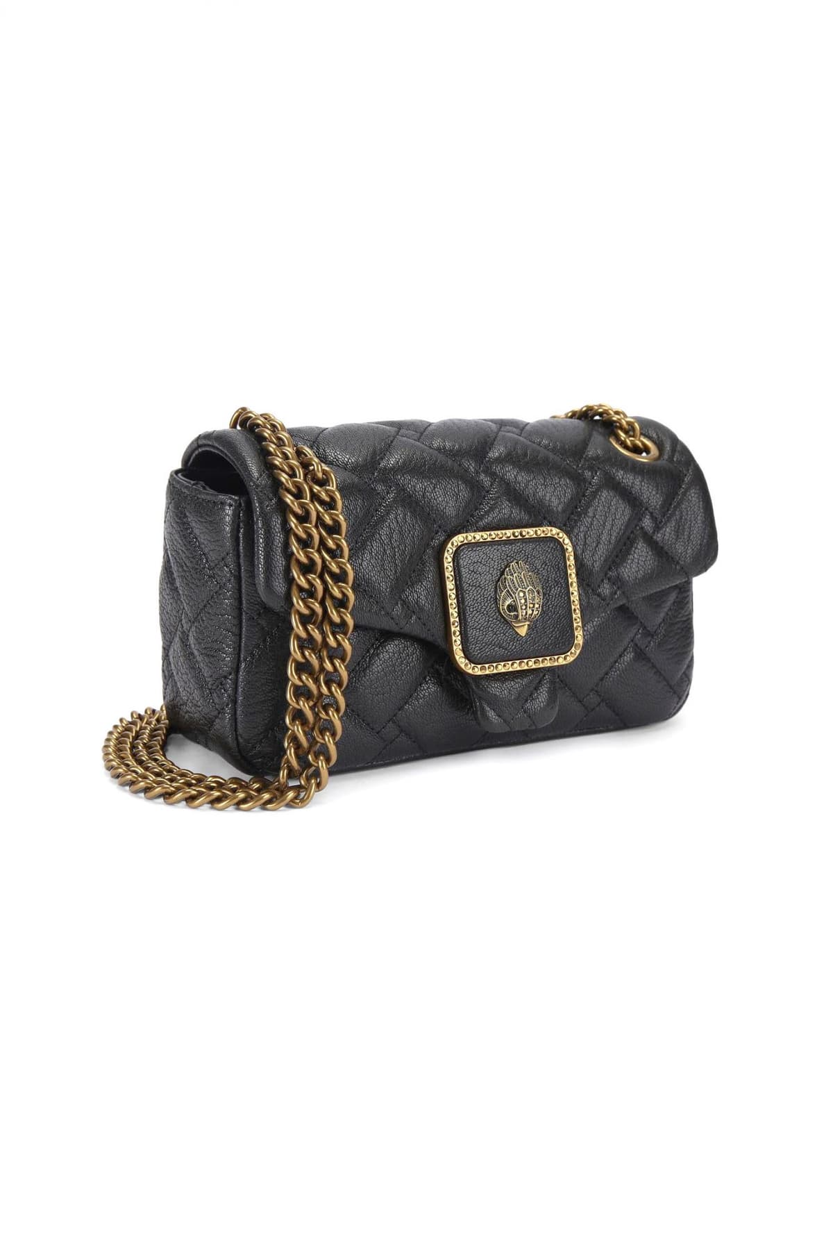 KURT GEIGER ΤΣΑΝΤΑKI CROSSBODY/ΩΜΟΥ FABRIC MΙΝΙ KENSINGTON KAΠΙΤΟΜΕ ΑΛΥΣΙΔΑ LOGO ΜΑΥΡΟ