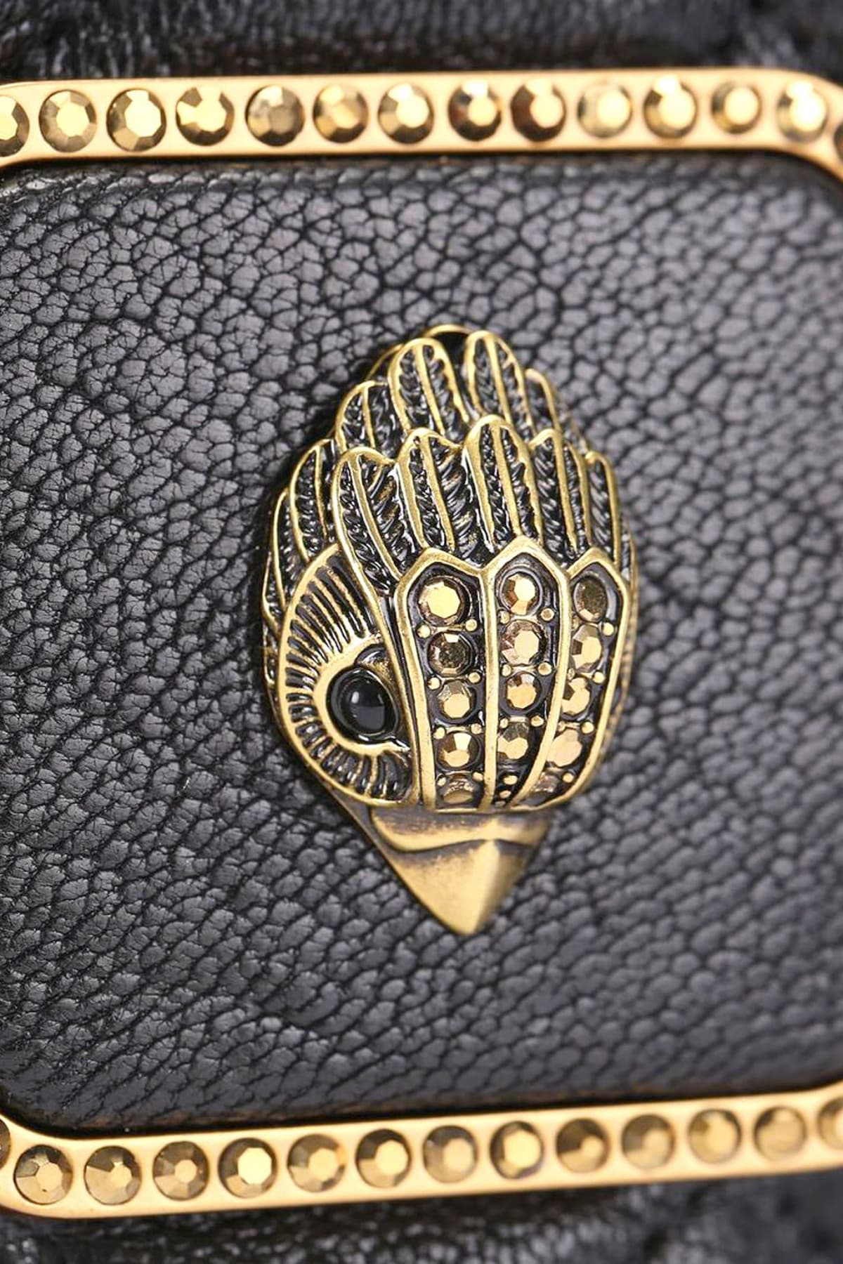 KURT GEIGER ΤΣΑΝΤΑKI CROSSBODY/ΩΜΟΥ FABRIC MΙΝΙ KENSINGTON KAΠΙΤΟΜΕ ΑΛΥΣΙΔΑ LOGO ΜΑΥΡΟ