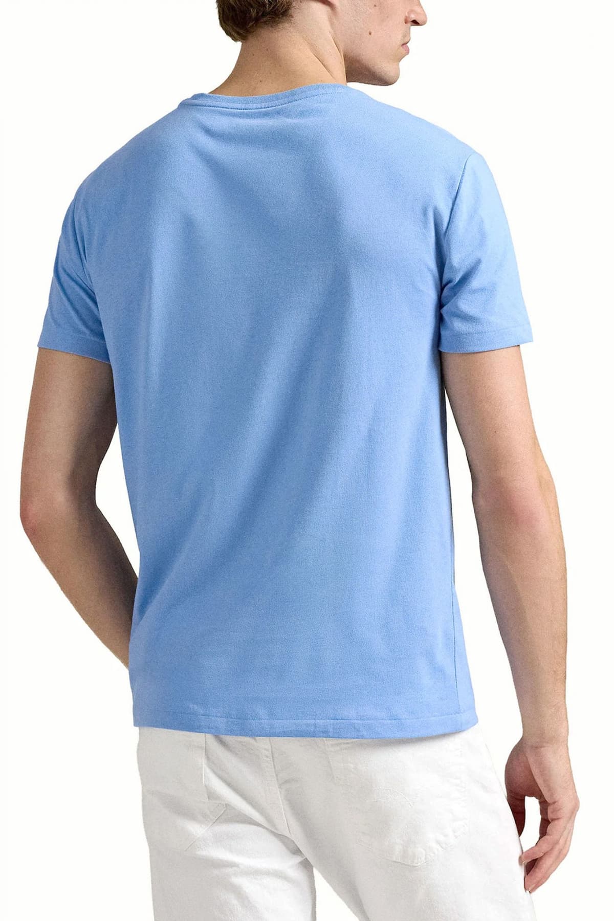 RALPH LAUREN T-SHIRT CUSTOM SLIM FIT LOGO ΣΙΕΛ