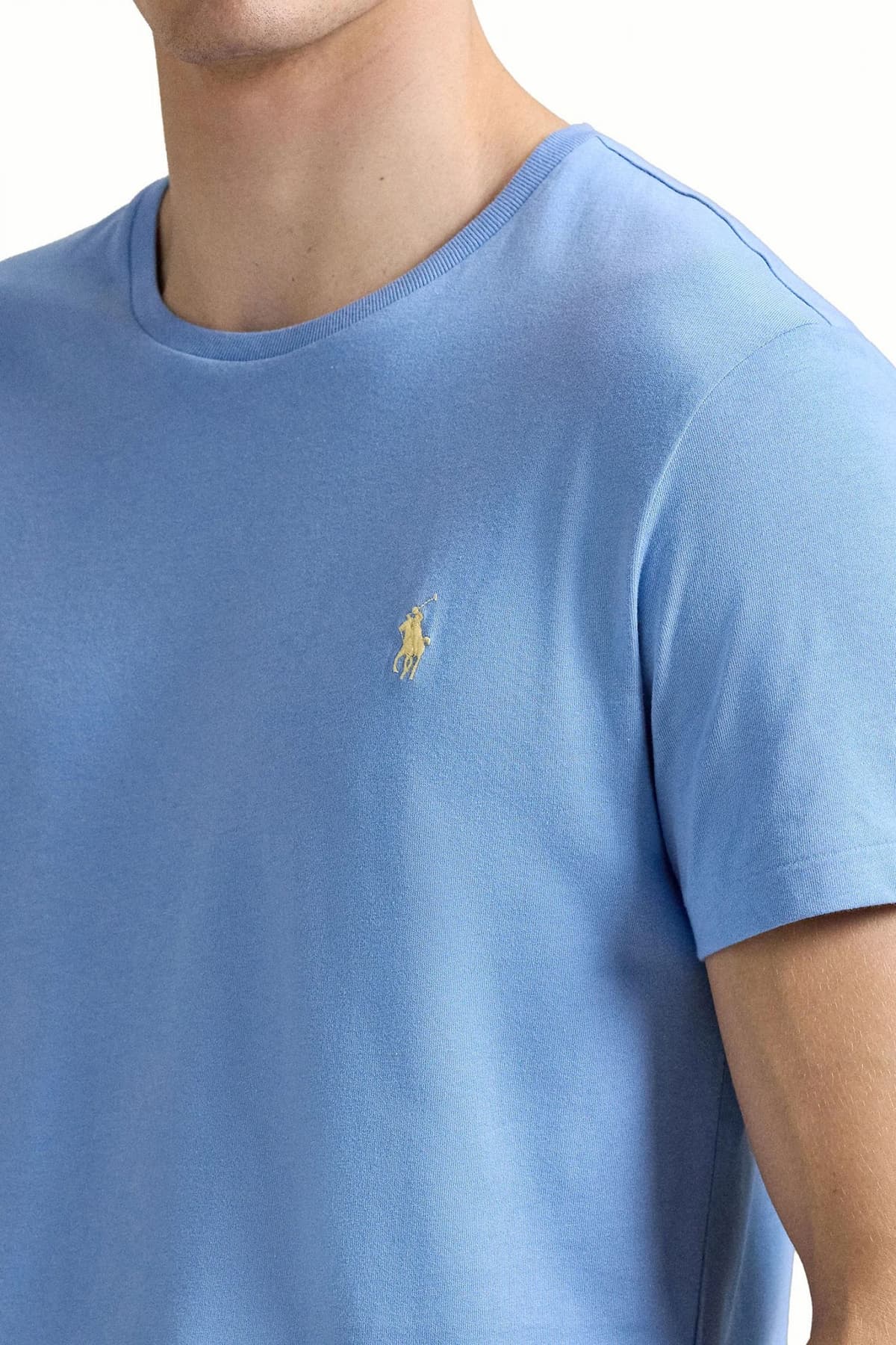 RALPH LAUREN T-SHIRT CUSTOM SLIM FIT LOGO ΣΙΕΛ