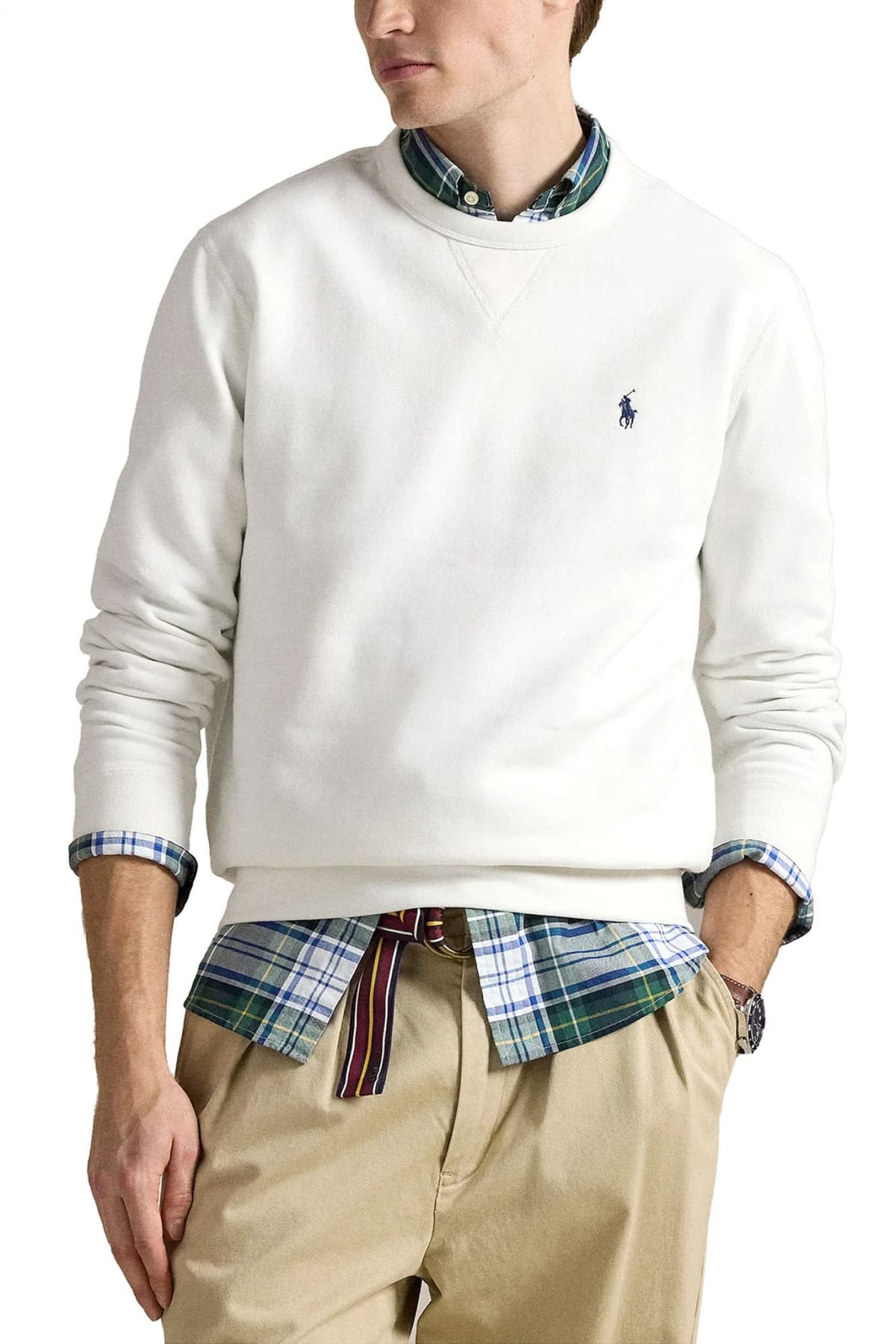 RALPH LAUREN ΦΟΥΤΕΡ CREW NECK LOGO ΛΕΥΚΟ