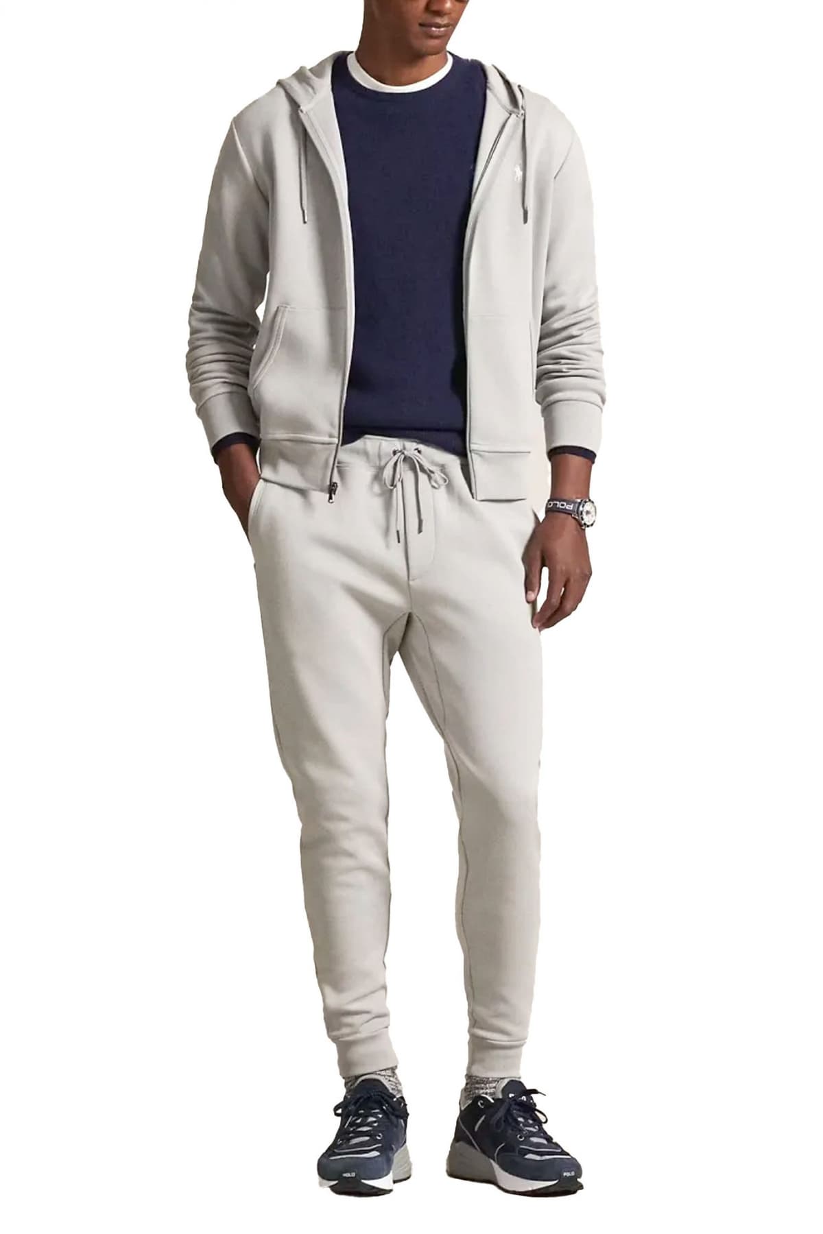 RALPH LAUREN ΦΟΥΤΕΡ ZIPHOOD LOGO ΓΚΡΙ