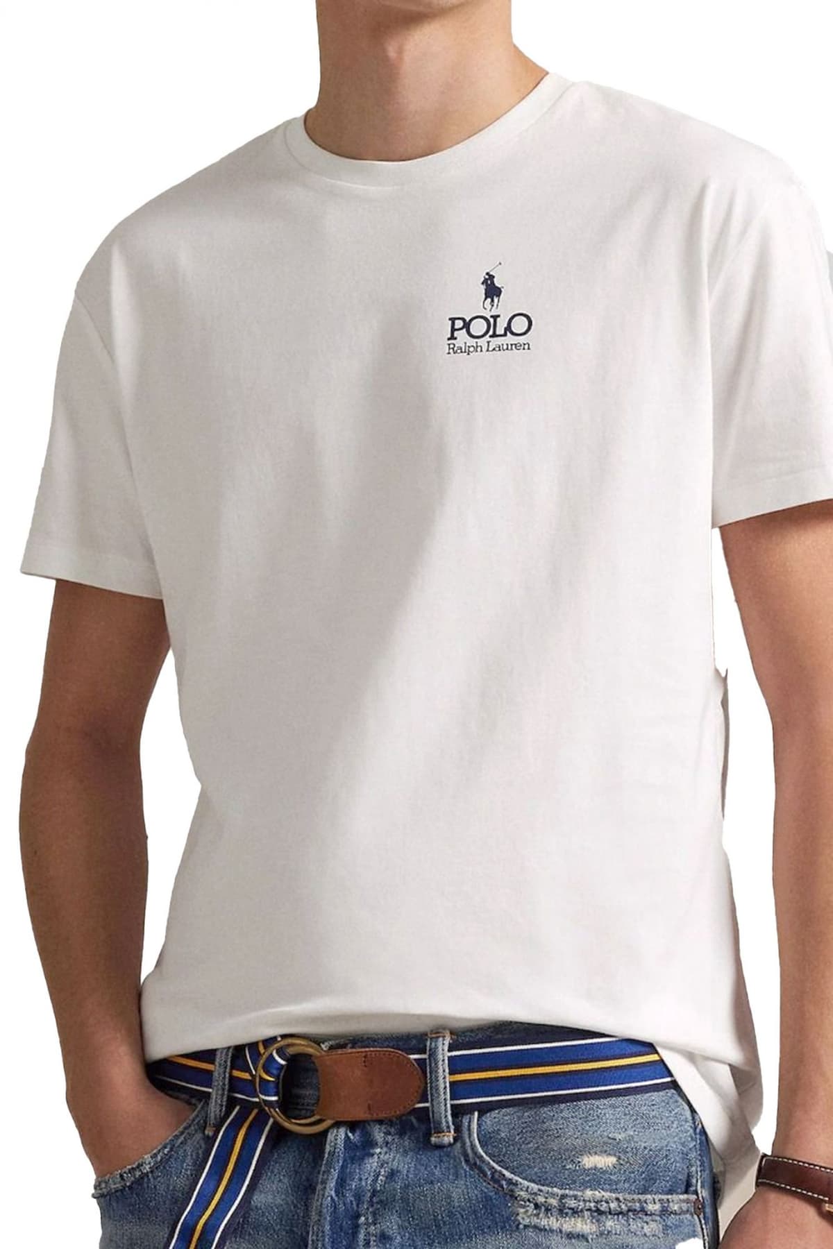 RALPH LAUREN T-SHIRT CLASSIC FIT LOGO ΛΕΥΚΟ