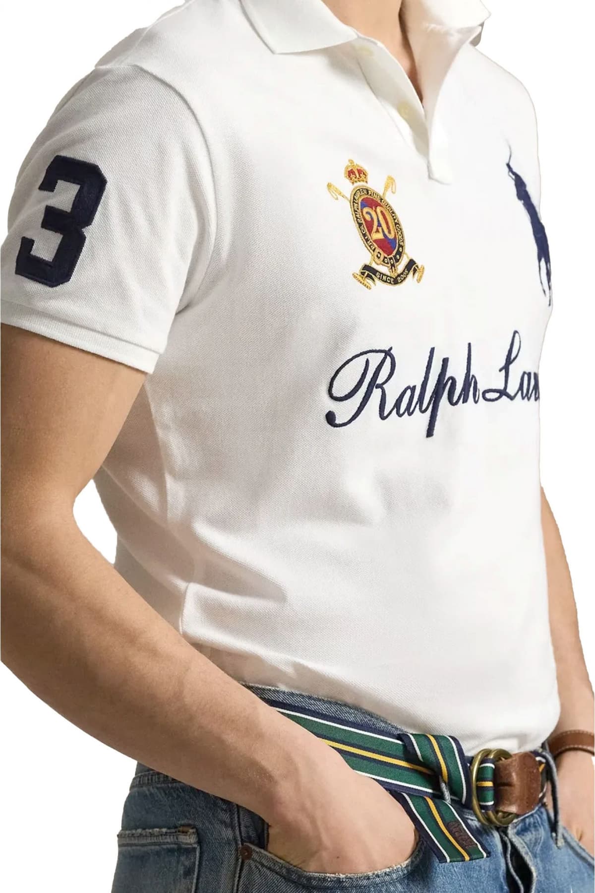 RALPH LAUREN POLO CUSTOM SLIM FIT BIG PONY LOGO ΛΕΥΚΟ