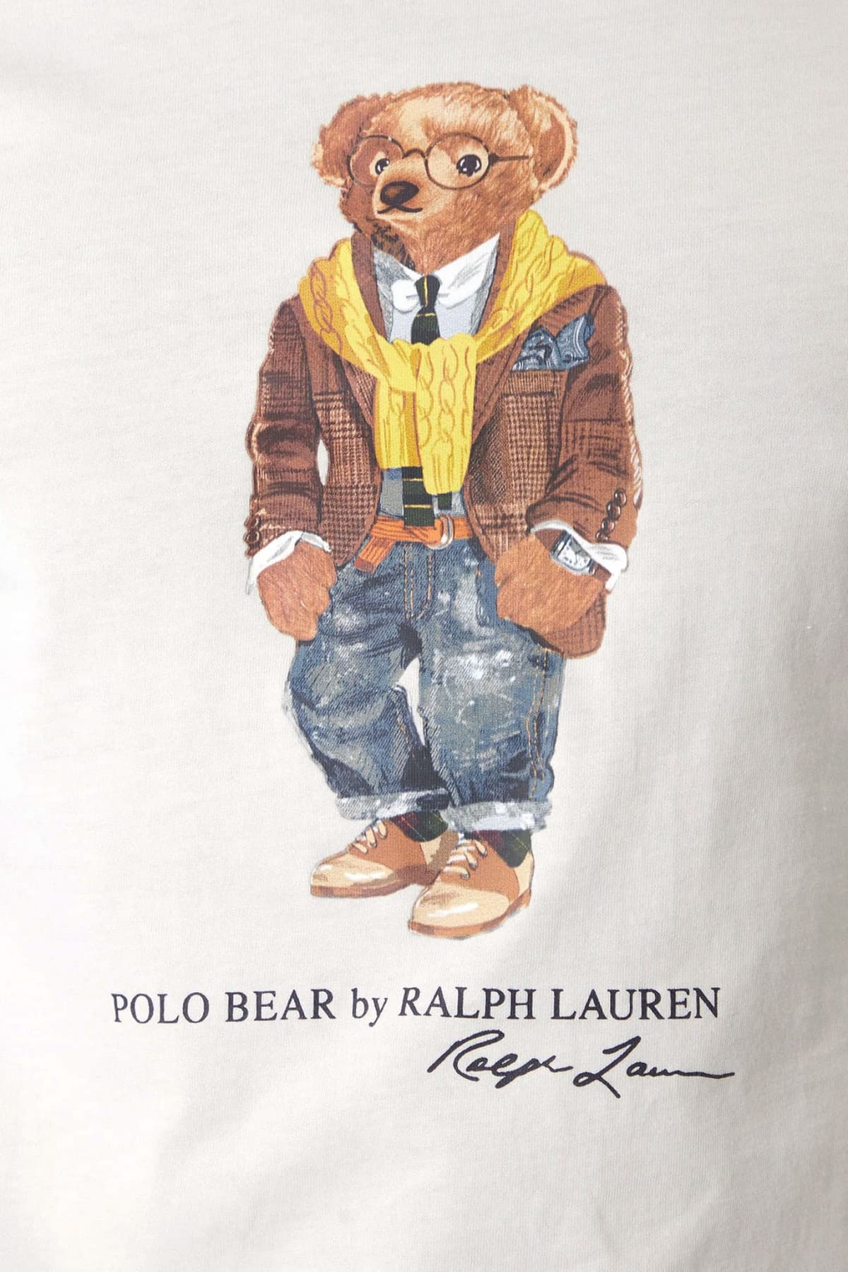 RALPH LAUREN T-SHIRT CUSTOM SLIM FIT LOGO BEAR ΛΕΥΚΟ