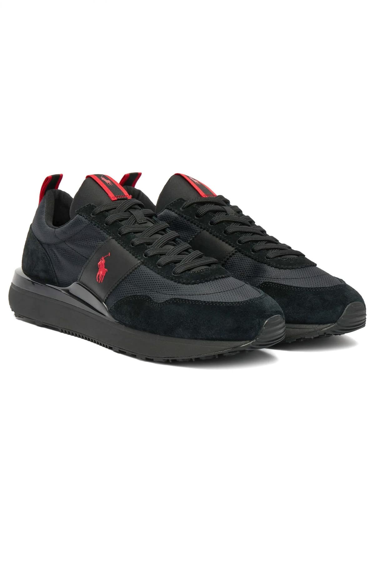 RALPH LAUREN ΠΑΠΟΥΤΣΙΑ SNEAKERS TRAIN 89 RIB-SK-LTL TRPL ΜΑΥΡΟ-ΚΟΚΚΙΝΟ