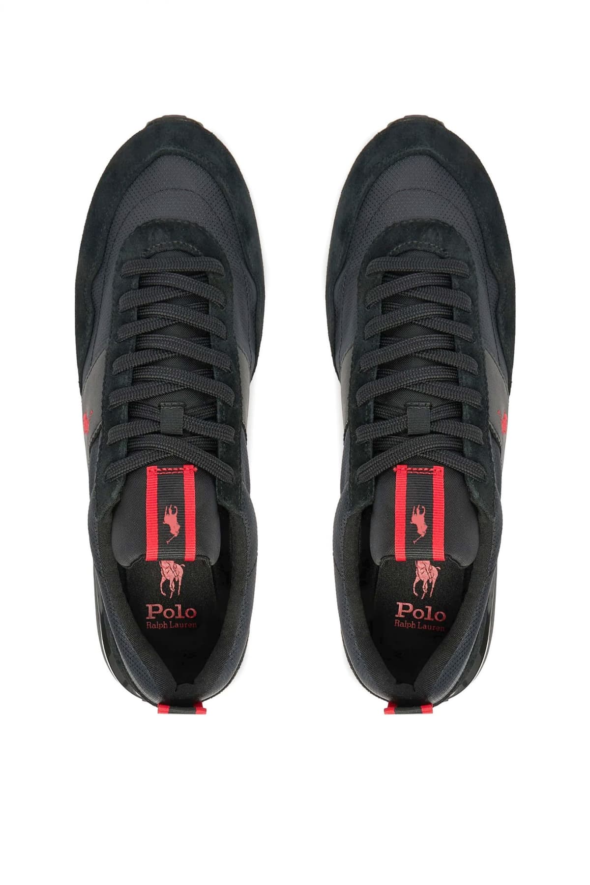 RALPH LAUREN ΠΑΠΟΥΤΣΙΑ SNEAKERS TRAIN 89 RIB-SK-LTL TRPL ΜΑΥΡΟ-ΚΟΚΚΙΝΟ