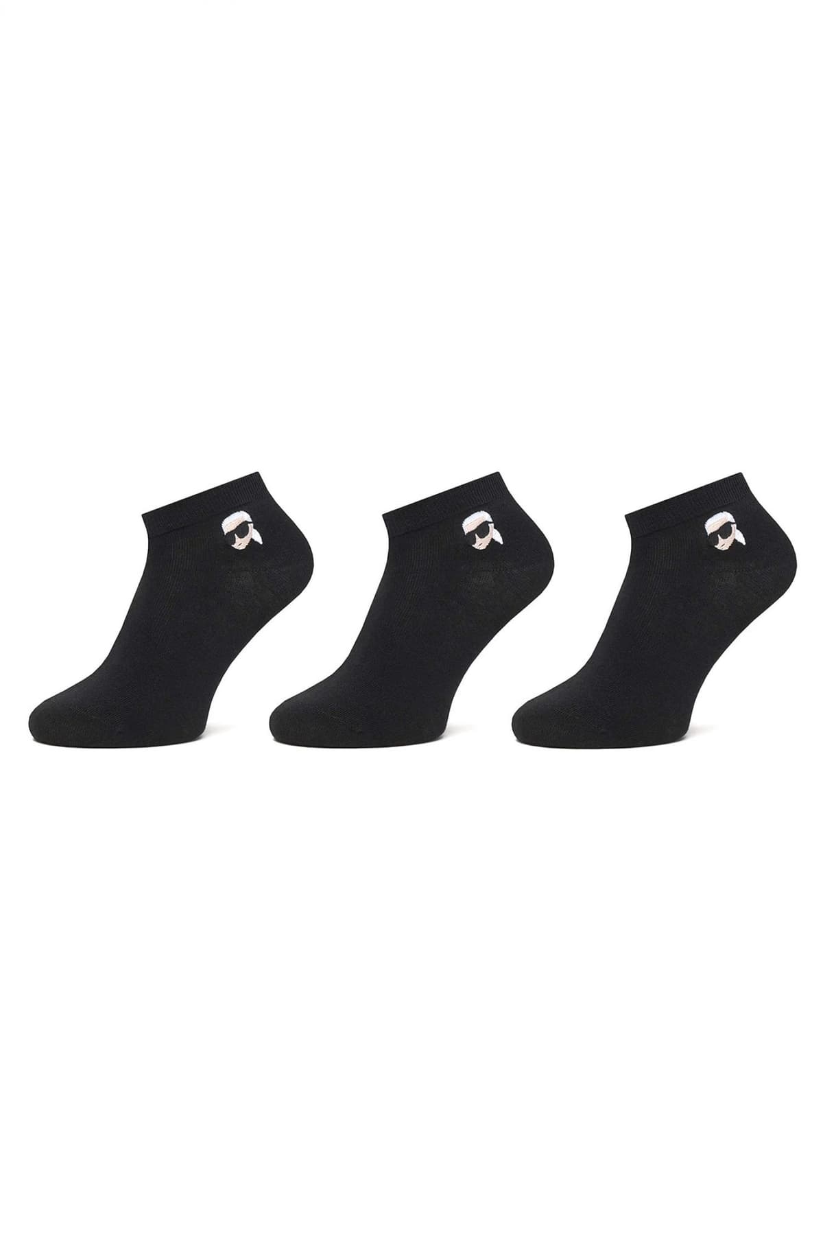 KARL LAGERFELD ΚΑΛΤΣΕΣ IKON SNEAKER SOCK 3P ΜΑΥΡΟ