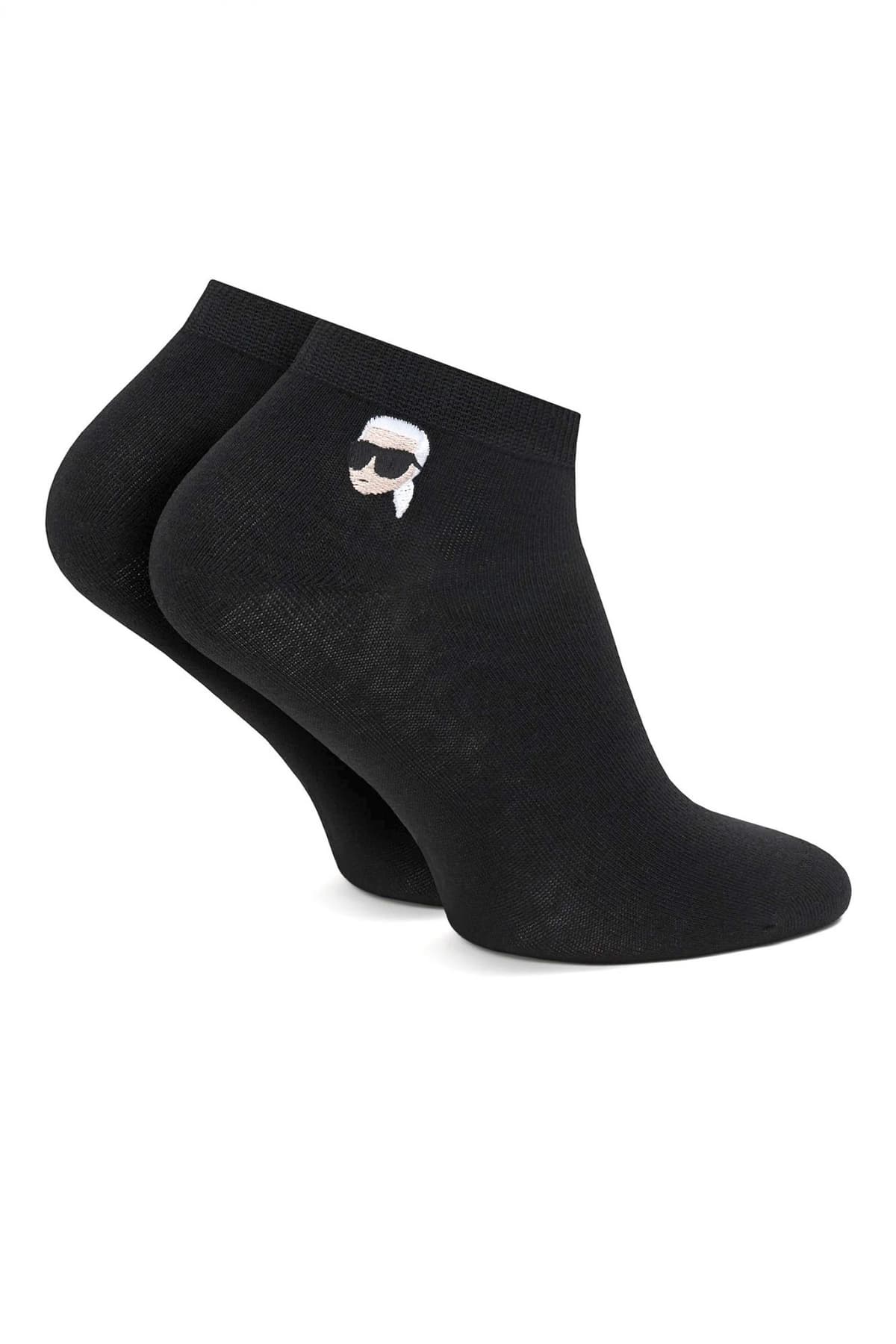 KARL LAGERFELD ΚΑΛΤΣΕΣ IKON SNEAKER SOCK 3P ΜΑΥΡΟ