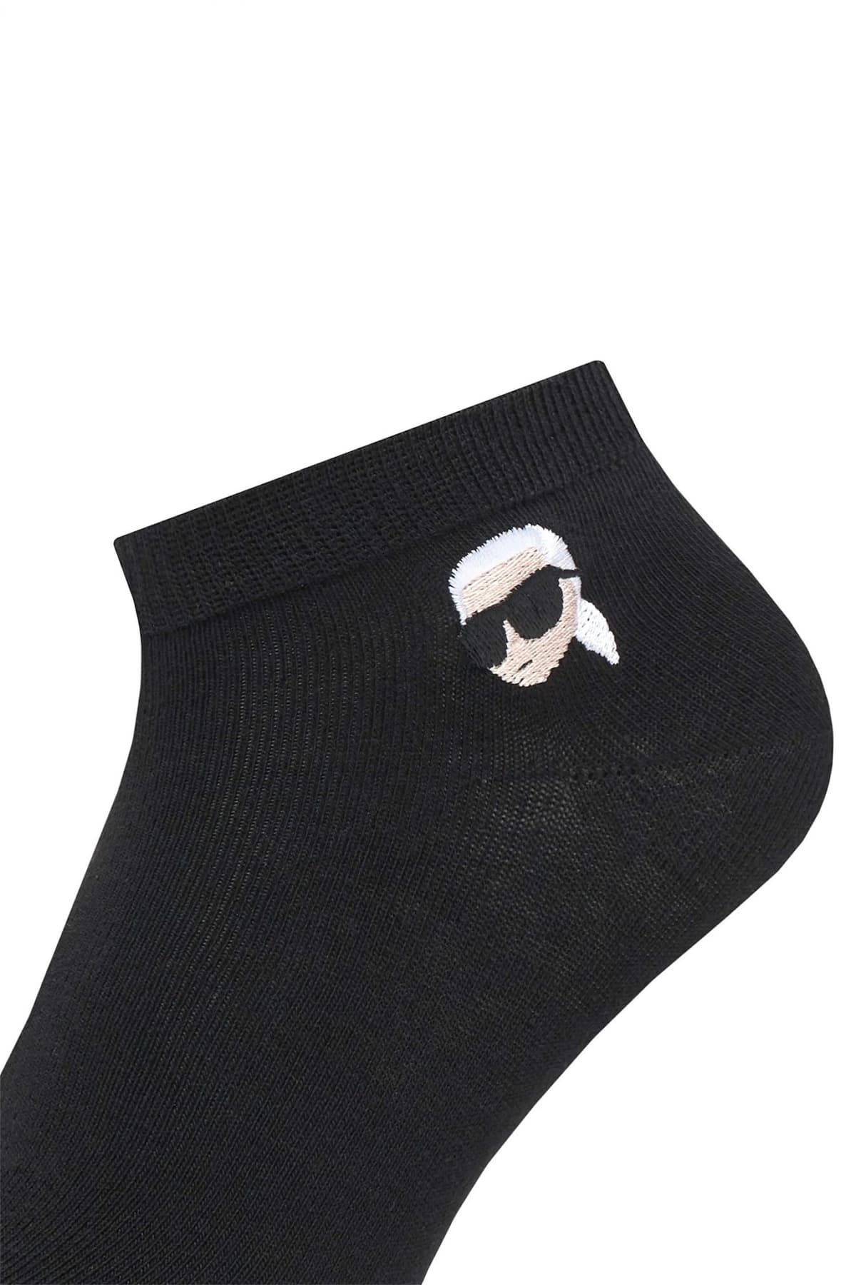 KARL LAGERFELD ΚΑΛΤΣΕΣ IKON SNEAKER SOCK 3P ΜΑΥΡΟ