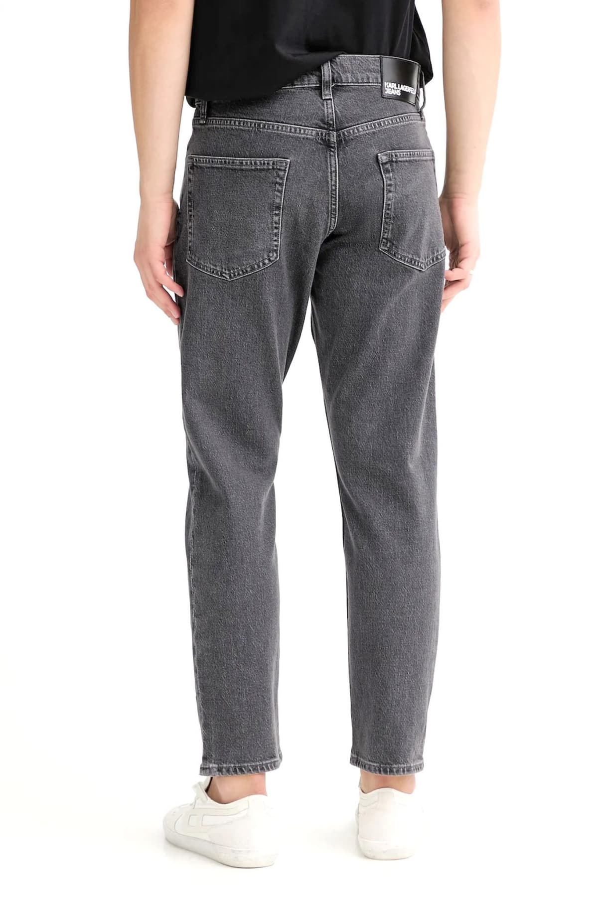 KARL LAGERFELD JEANS ΠΑΝΤΕΛΟΝΙ JEANS TAPERED DENIM ΣΚΟΥΡΟ ΓΚΡΙ