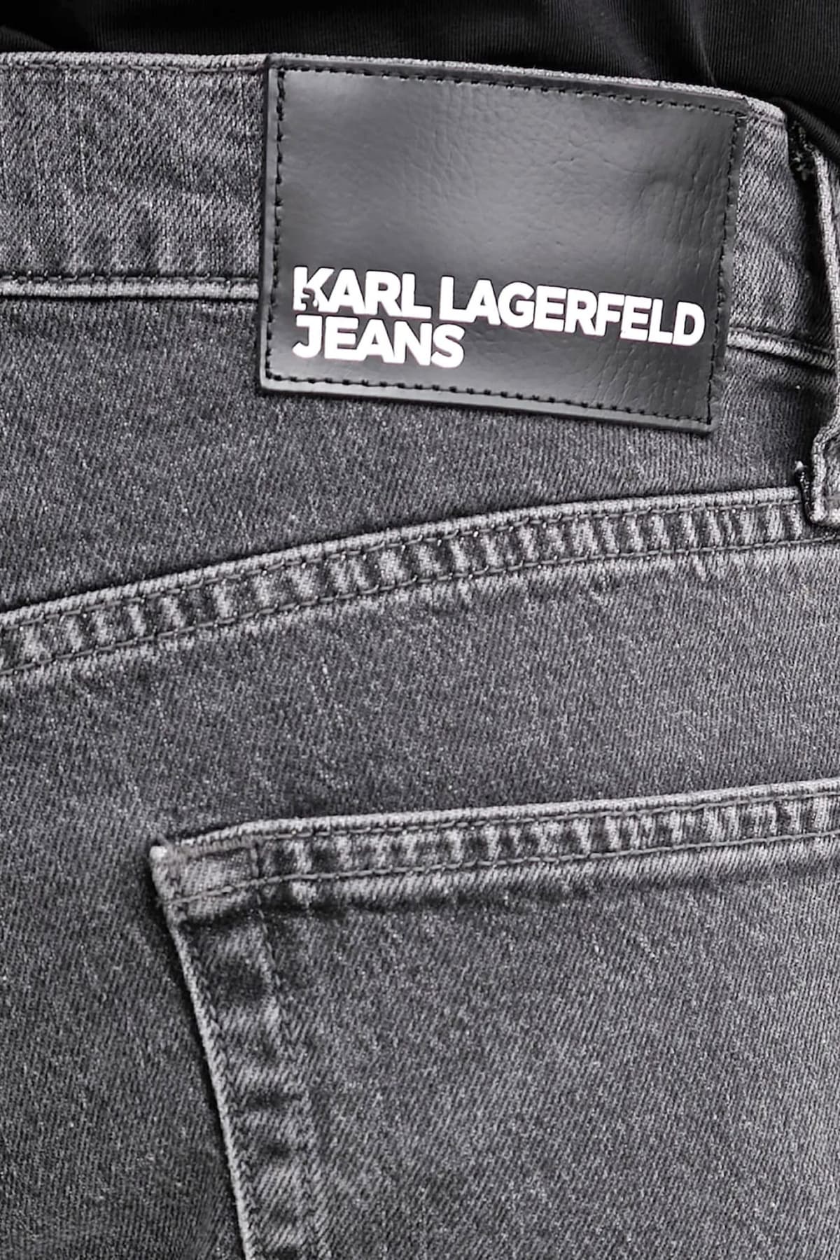 KARL LAGERFELD JEANS ΠΑΝΤΕΛΟΝΙ JEANS TAPERED DENIM ΣΚΟΥΡΟ ΓΚΡΙ