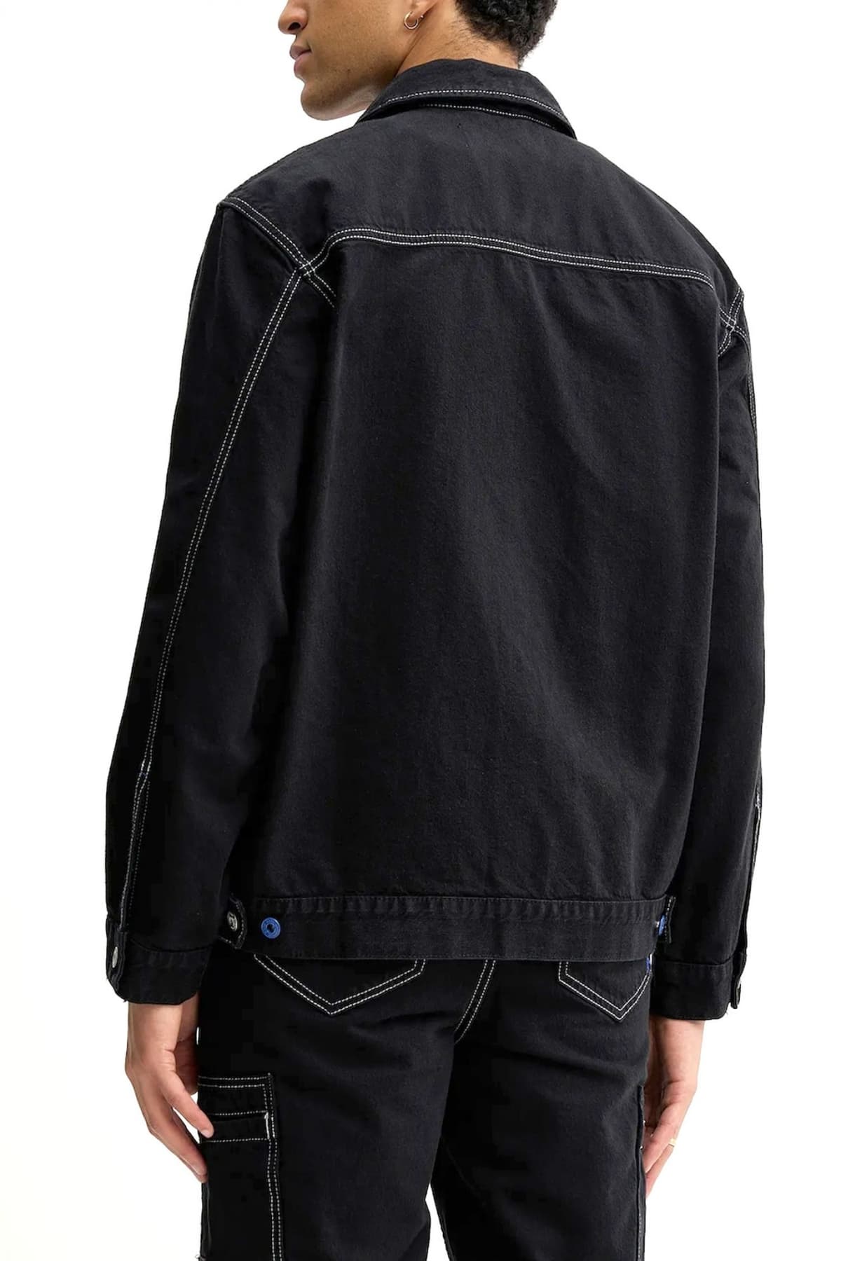 KARL LAGERFELD JEANS ΜΠΟΥΦΑΝ ΤΖΙΝ CONTRAST STITCH JACΚET ΜΑΥΡΟ