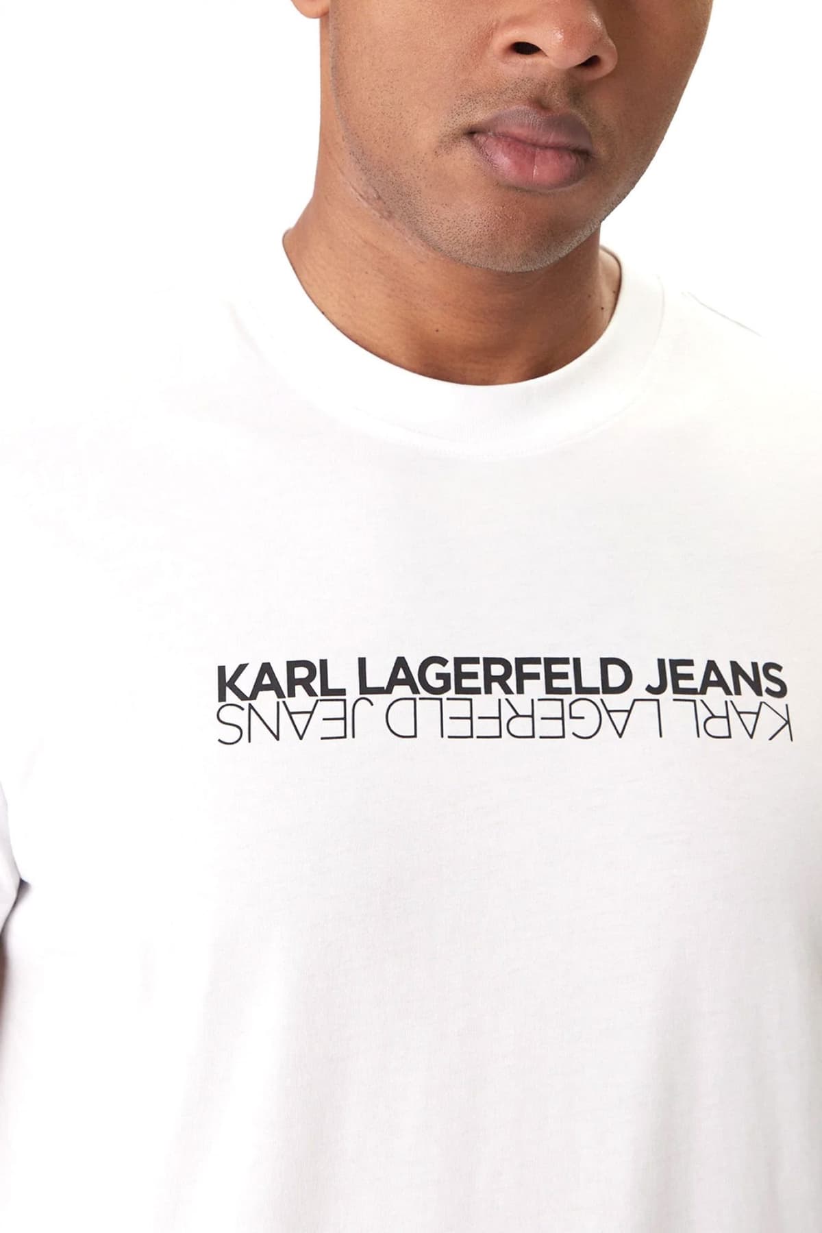 KARL LAGERFELD JEANS T-SHIRT SLIM FIT SS REFLECTION TEE ΛΕΥΚΟ