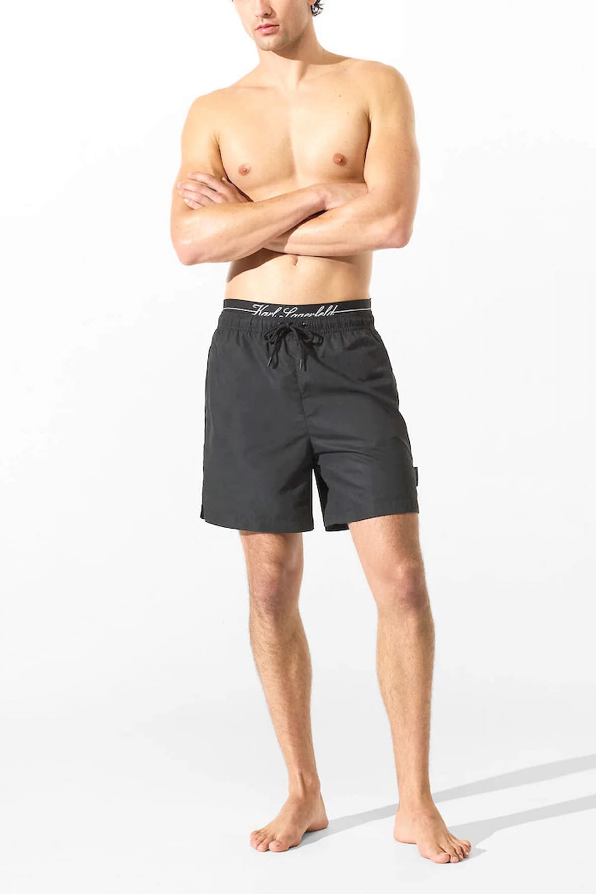 KARL LAGERFELD ΜΑΓΙΩ HOTEL KARL CREST MED BOARDSHORT ΜΑΥΡΟ