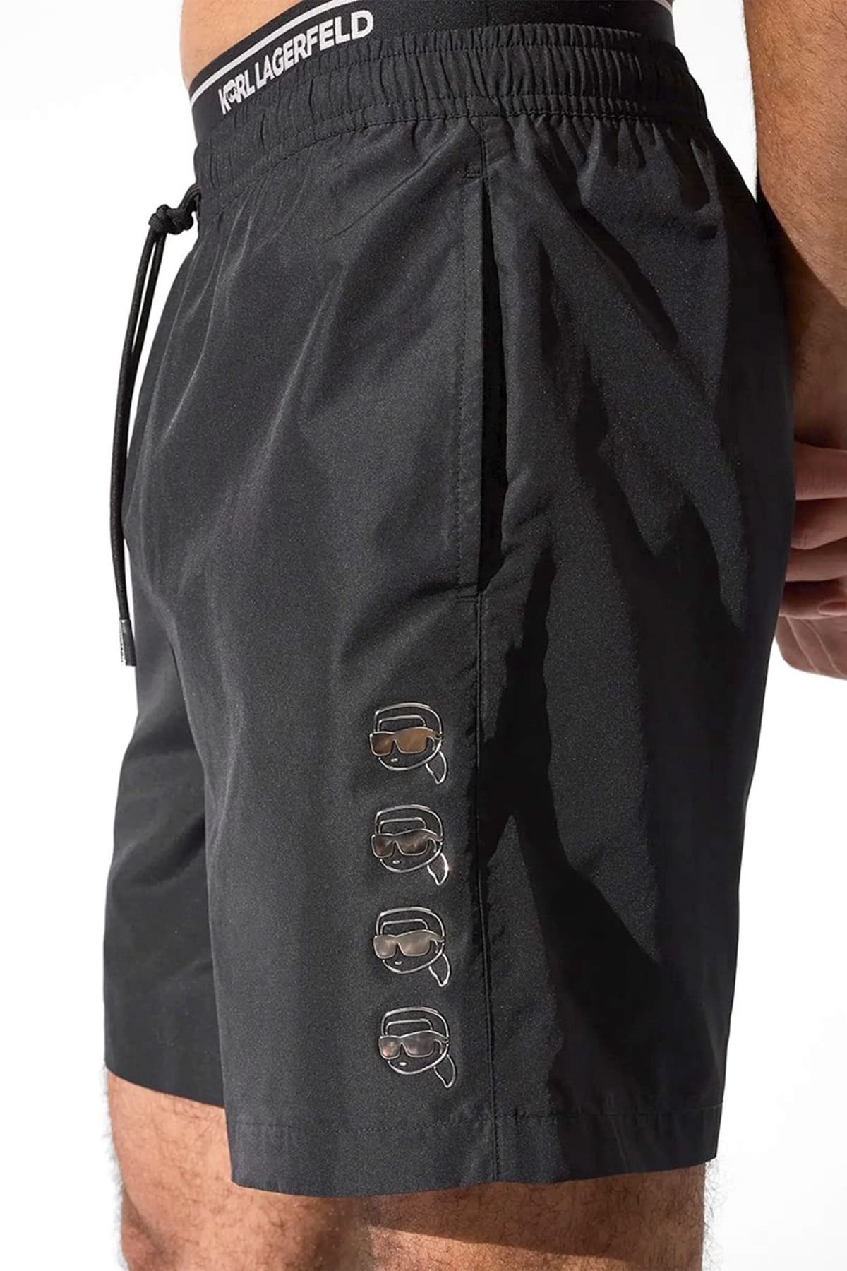 KARL LAGERFELD ΜΑΓΙΩ IKON FUSHION MED BOARDSHORT ΜΑΥΡΟ