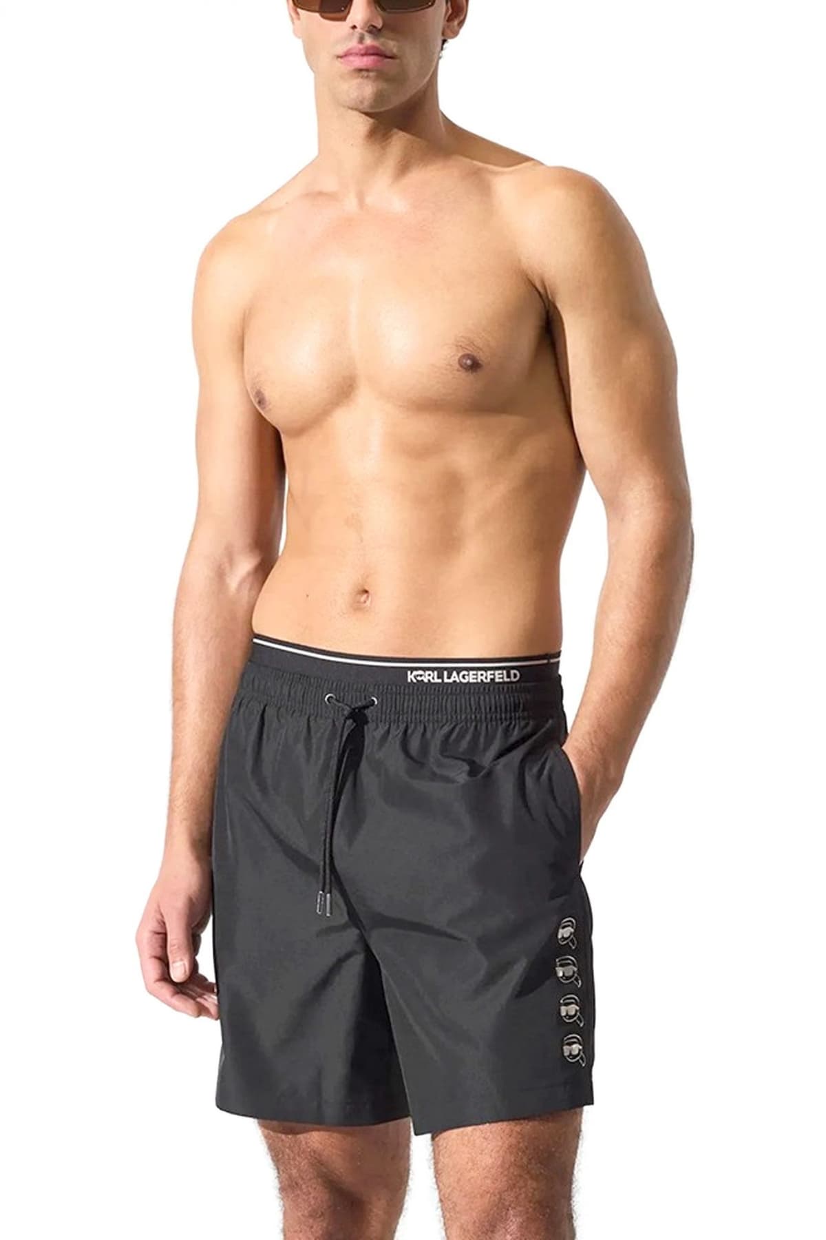 KARL LAGERFELD ΜΑΓΙΩ IKON FUSHION MED BOARDSHORT ΜΑΥΡΟ