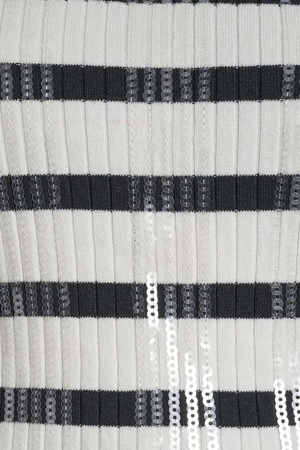 DKNY TANK TOP ΡΙΜΠ ΡΙΓΕ ΠΑΓΙΕΤΑ ΕΚΡΟΥ-ΜΑΥΡΟ