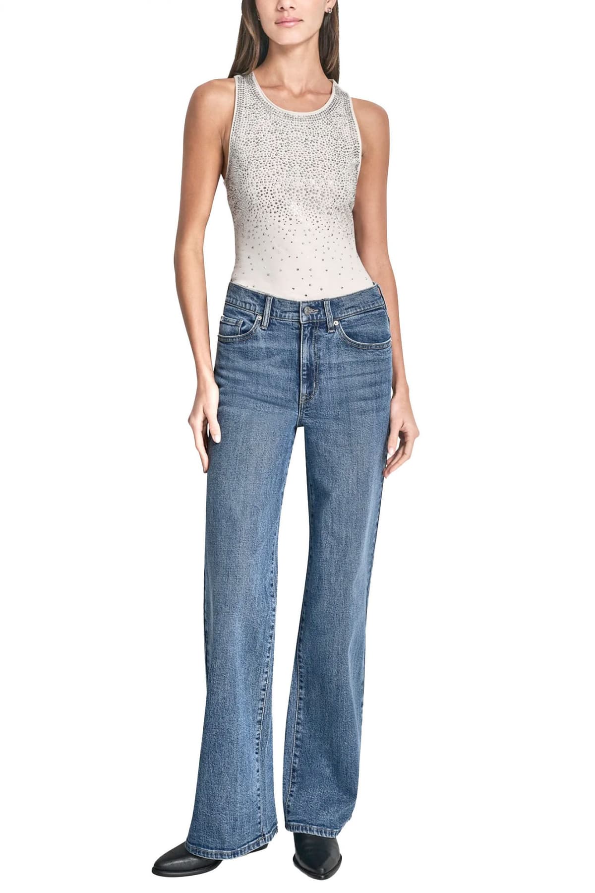 DKNY TANK TOP CREW NECK ΣΤΡΑΣ ΕΚΡΟΥ