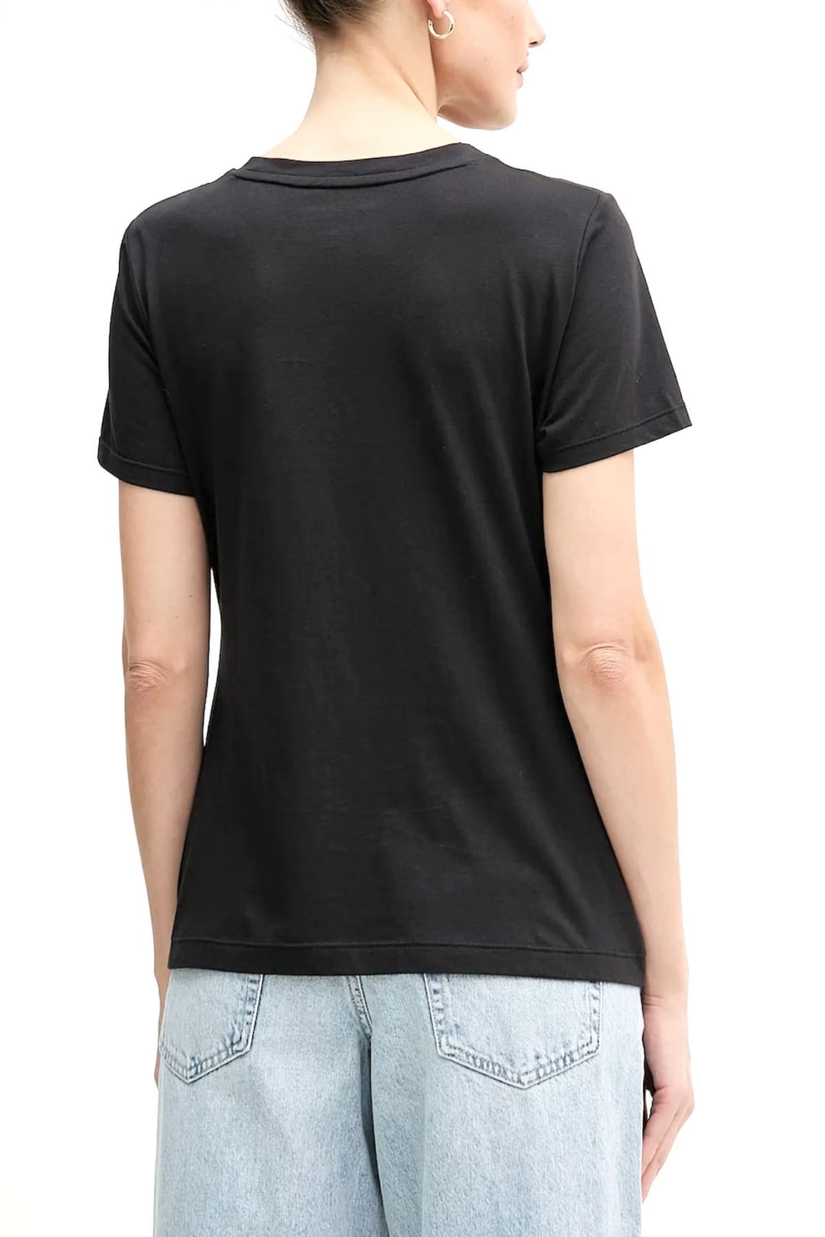 DKNY T-SHIRT CREW NECK LOGO ΠΑΓΙΕΤΑ ΜΑΥΡΟ