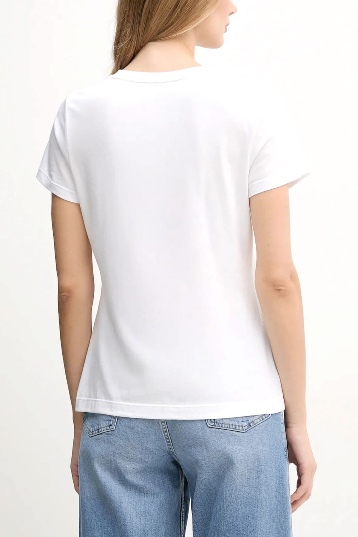 DKNY T-SHIRT CREW NECK LOGO ΣΤΡΑΣ ΛΕΥΚΟ