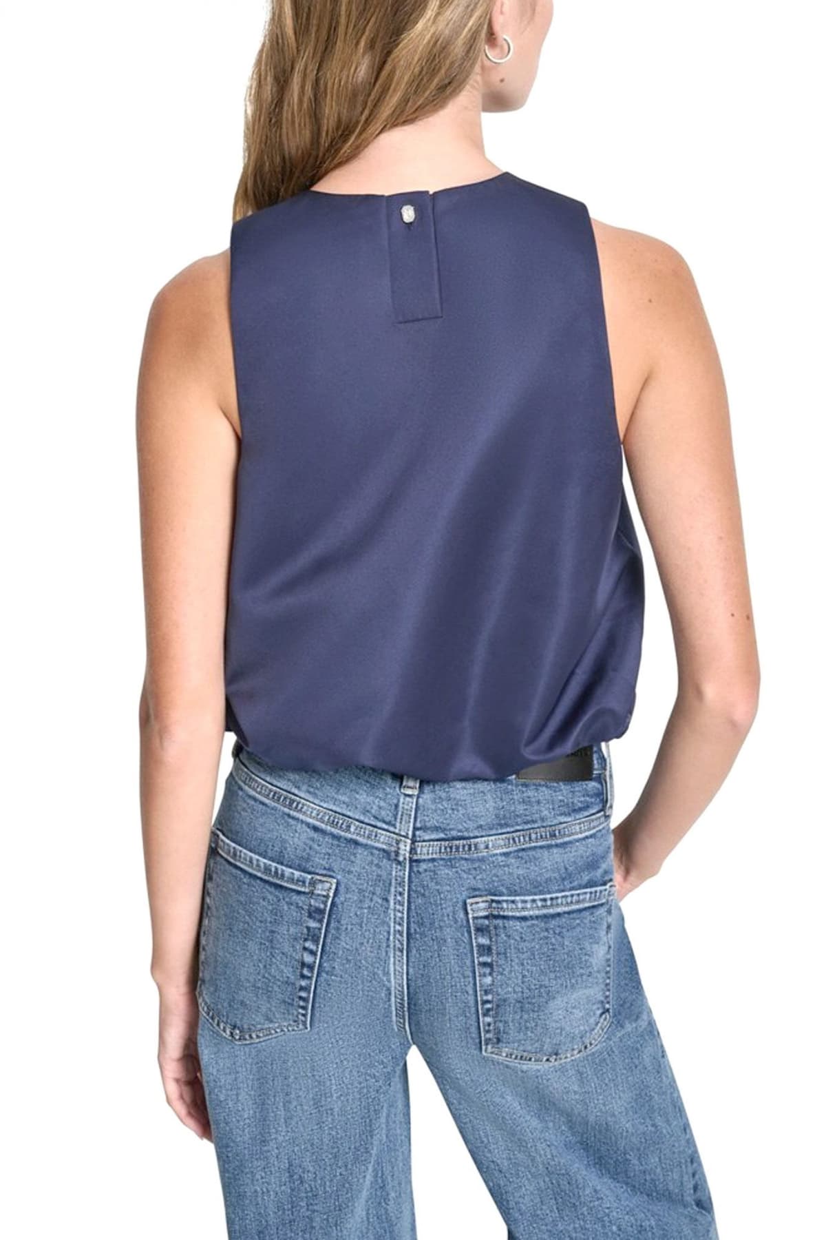 DKNY TOP CREW NECK ΛΑΣΤΙΧΟ ΚΑΤΩ LOGO ΜΠΛΕ