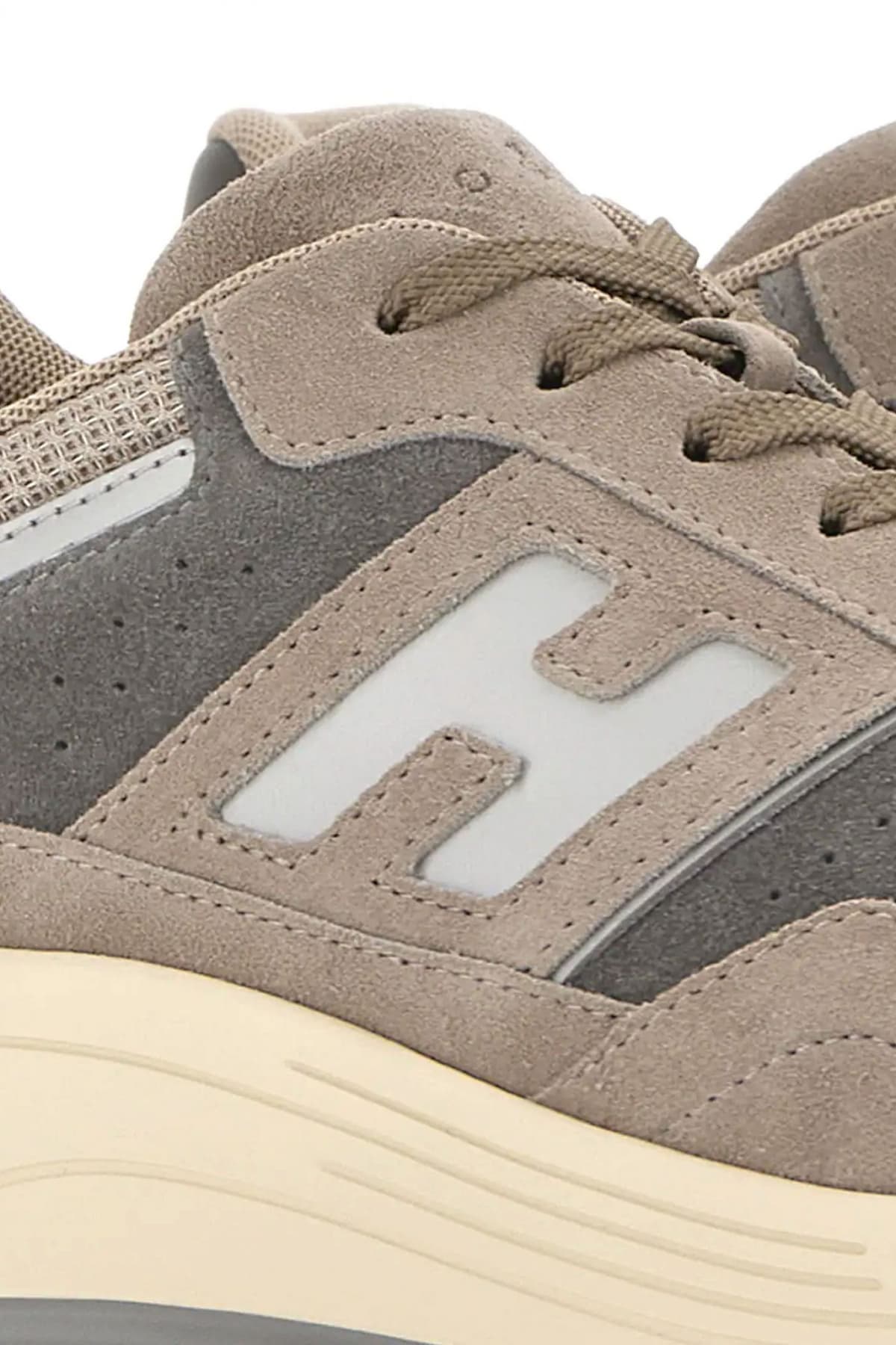 HOGAN ΠΑΠΟΥΤΣΙΑ SNEAKERS HYPERLIGHT ALLACCIATO H ΔΕΡΜΑ ΓΚΡΙ