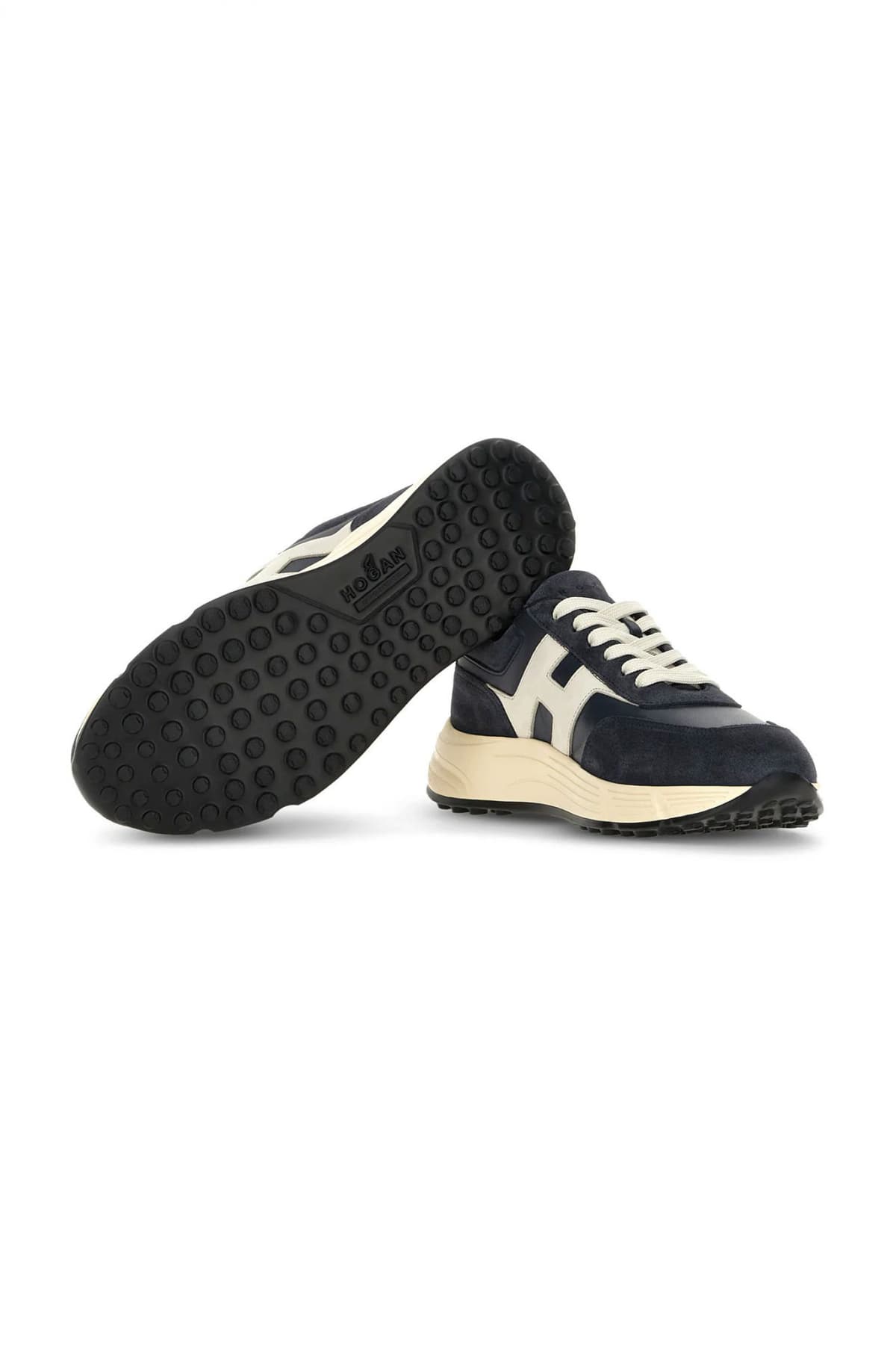 HOGAN ΠΑΠΟΥΤΣΙΑ SNEAKERS HYPERLIGHT ALLACCIATO H ΔΕΡΜΑ ΜΠΛΕ-ΛΕΥΚΟ