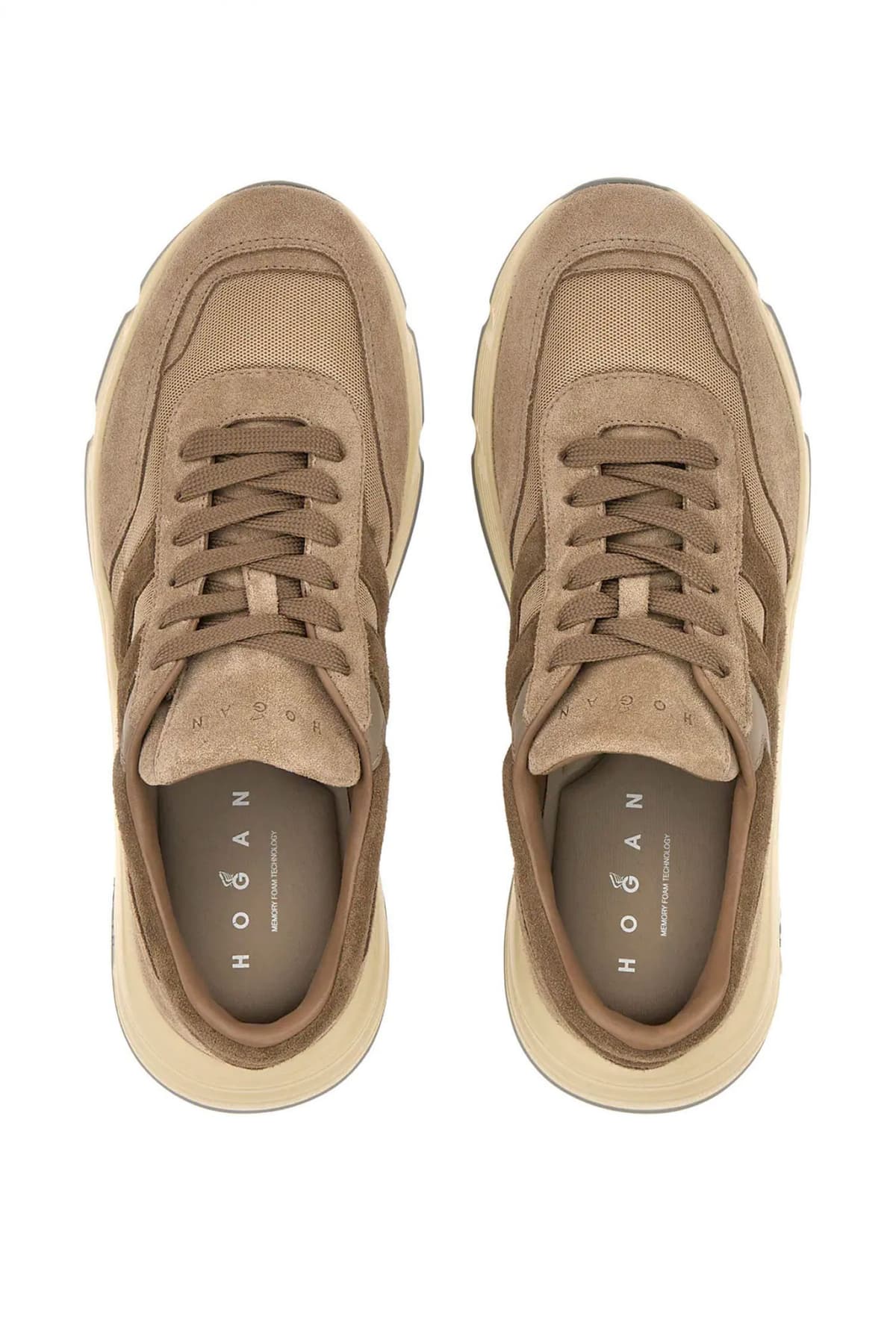 HOGAN ΠΑΠΟΥΤΣΙΑ SNEAKERS HYPERLIGHT ALLAC NUOVA ΔΕΡΜΑ ΜΠΕΖ