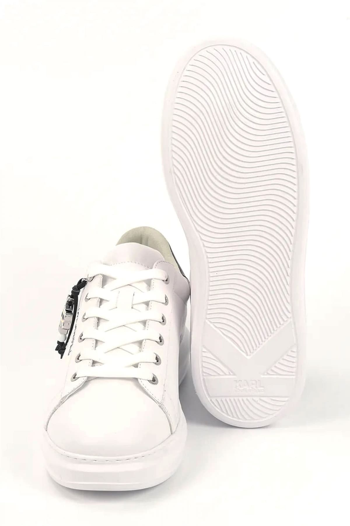 KARL LAGERFELD ΠΑΠΟΥΤΣΙΑ SNEAKERS KAPRI TASSEL KEY CHAIN ΛΕΥΚΟ