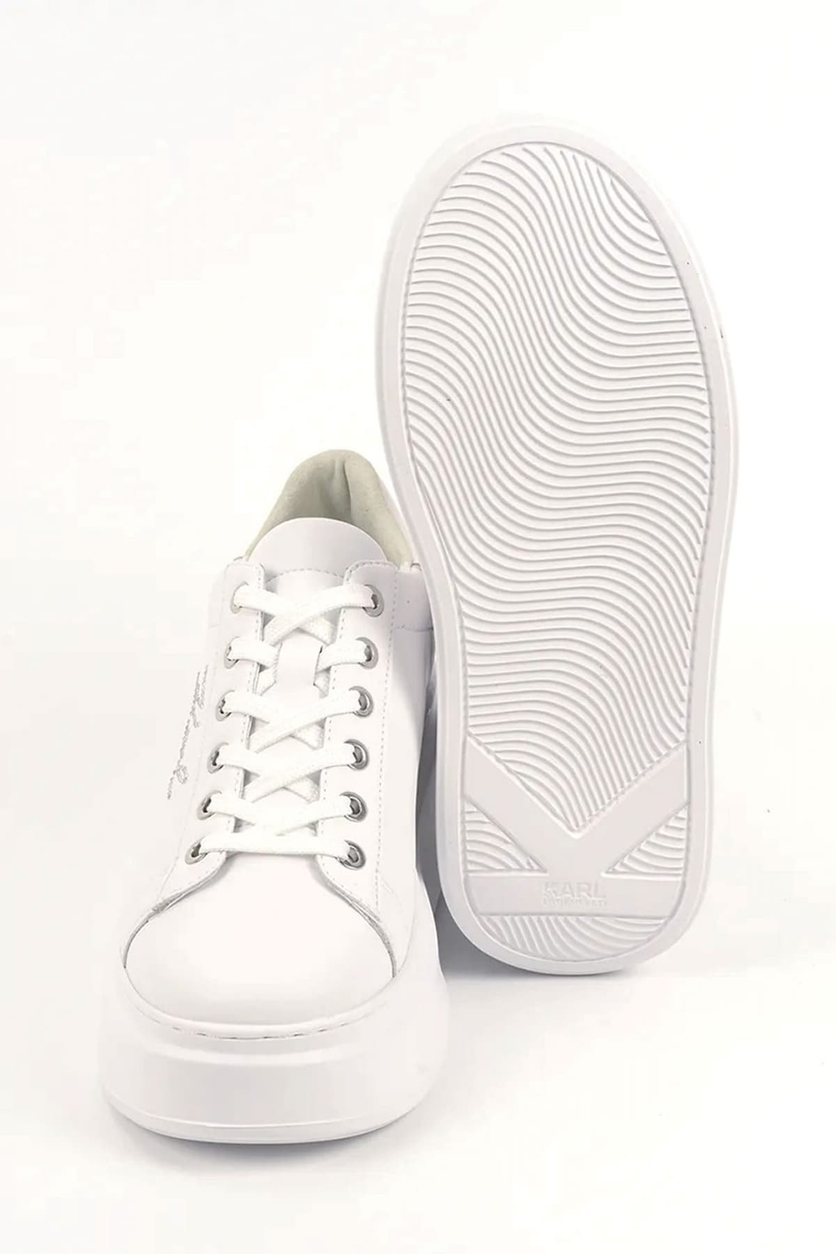 KARL LAGERFELD ΠΑΠΟΥΤΣΙΑ SNEAKERS ΑΝΑΚΑPRI LOGO ΛΕΥΚΟ