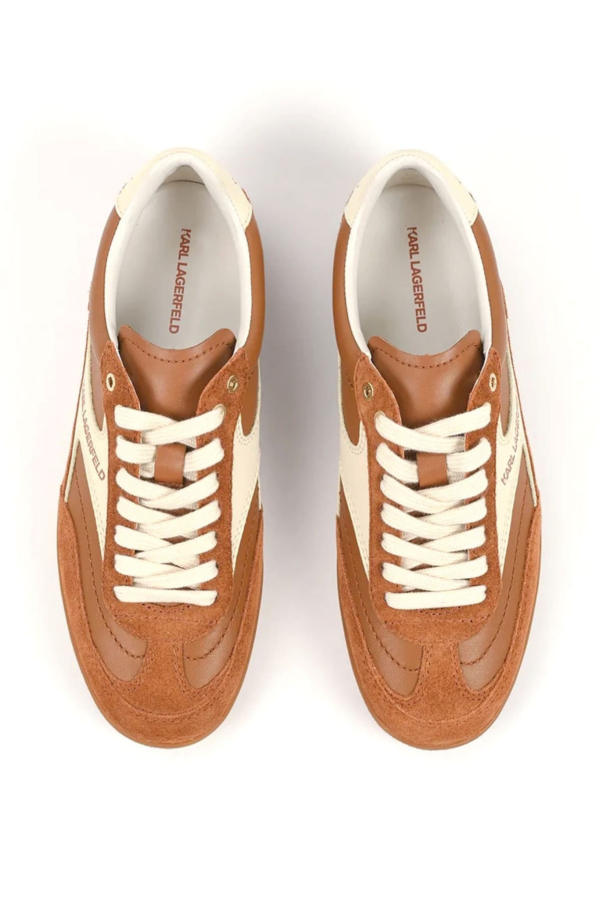 KARL LAGERFELD ΠΑΠΟΥΤΣΙΑ SNEAKERS KANDIDATE LO LACE ΔΕΡΜΑ/ΣΟΥΕΤ LOGO ΤΑΜΠΑ/ΛΕΥΚΟ