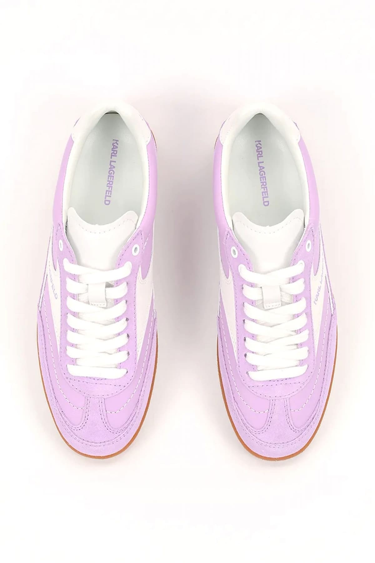 KARL LAGERFELD ΠΑΠΟΥΤΣΙΑ SNEAKERS KANDIDATE LO LACE ΔΕΡΜΑ/ΣΟΥΕΤ LOGO ΛΙΛΑ/ΛΕΥΚΟ