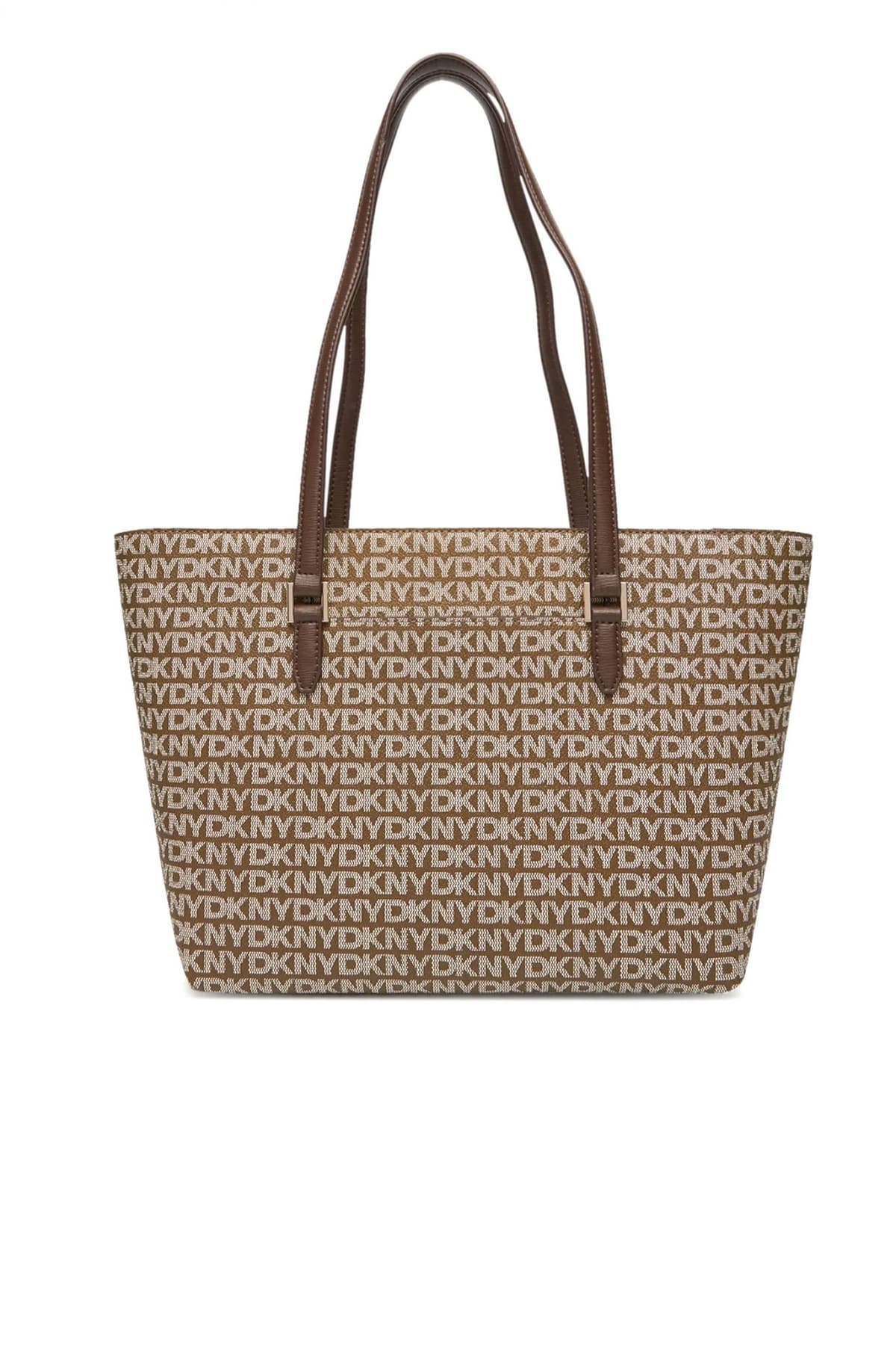 DKNY ΤΣΑΝΤΑ ΩΜΟΥ BRYANT AVE MD TOTE ALL OVER LOGO ΚΑΦΕ