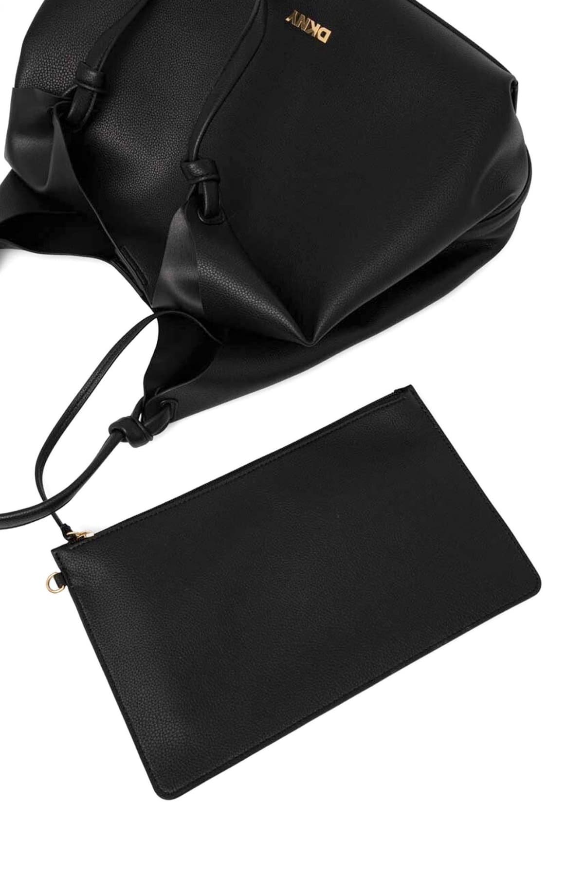 DKNY ΤΣΑΝΤΑ ΩΜΟΥ PAULA LG TO E ΕΠΙΠΡΟΣΘΕΤΟ ΤΣΑΝΤΑΚΙ LOGO ΜΑΥΡΟ