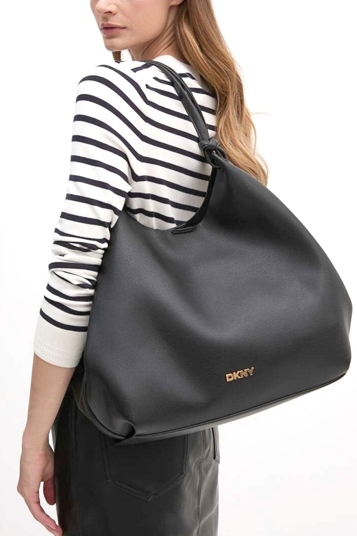 DKNY ΤΣΑΝΤΑ ΩΜΟΥ PAULA LG TO E ΕΠΙΠΡΟΣΘΕΤΟ ΤΣΑΝΤΑΚΙ LOGO ΜΑΥΡΟ